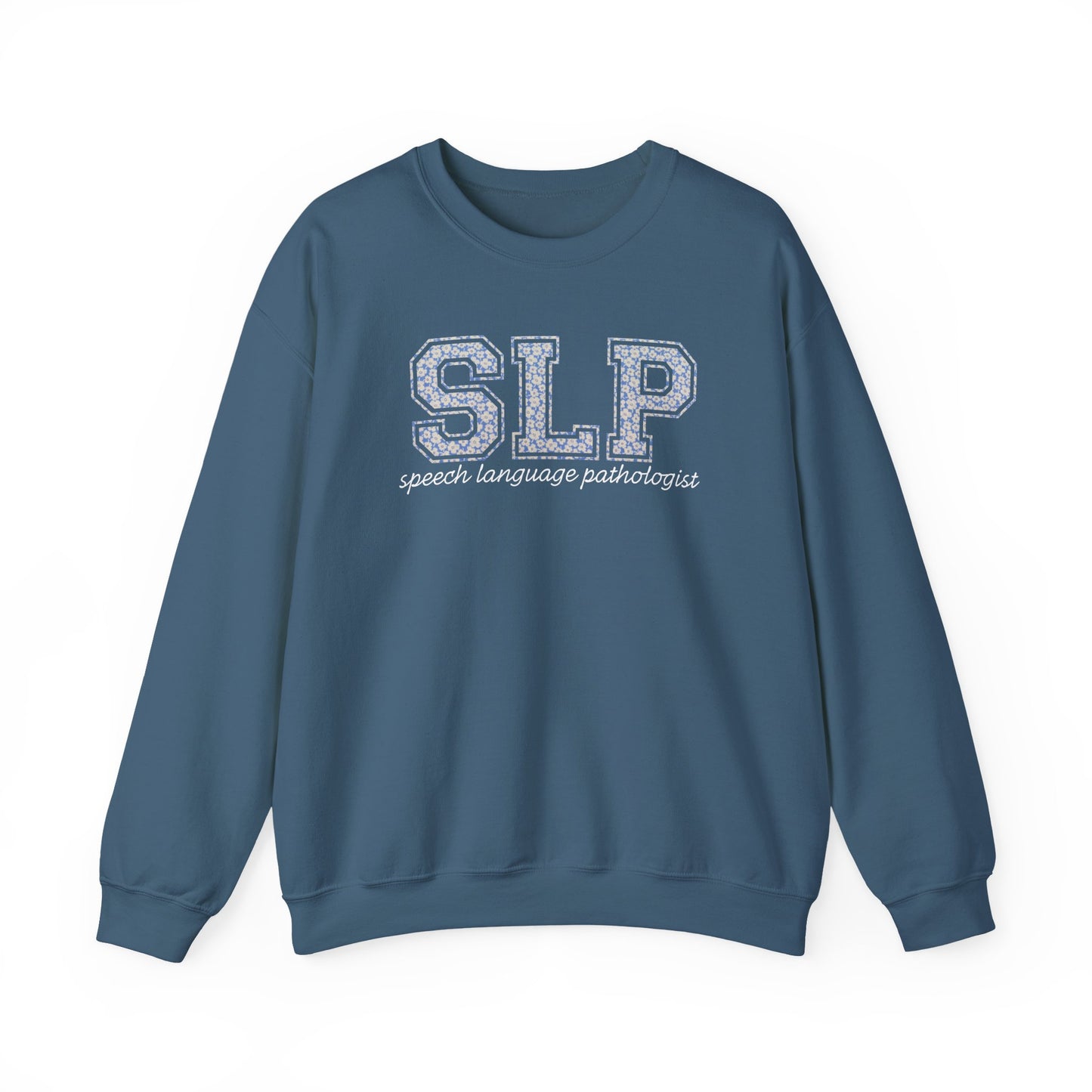 SLP Sweatshirt | Collegiate Floral Crewneck | Speech Therapist Gift
