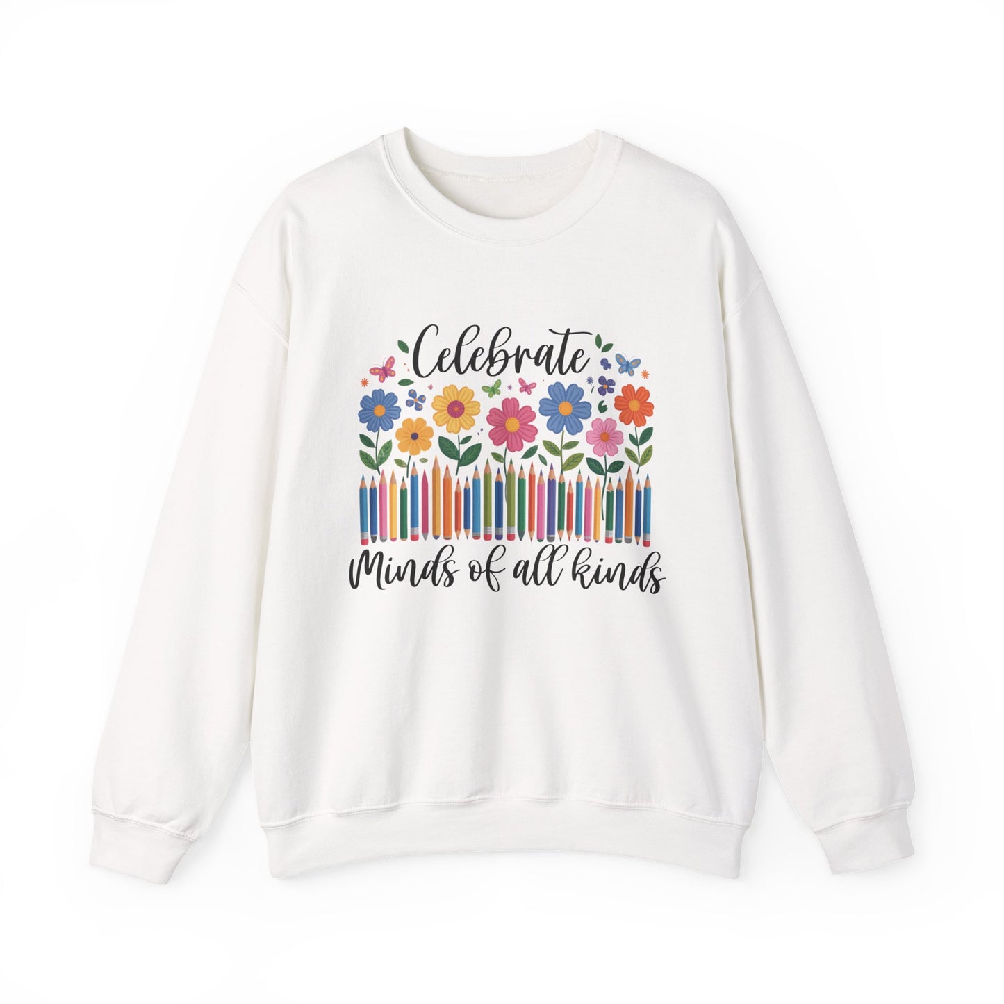 Blooming Minds of All Kinds Sweatshirt | Autism Awareness & Neurodiversity Inclusion Crewneck | Teacher Support Apparel