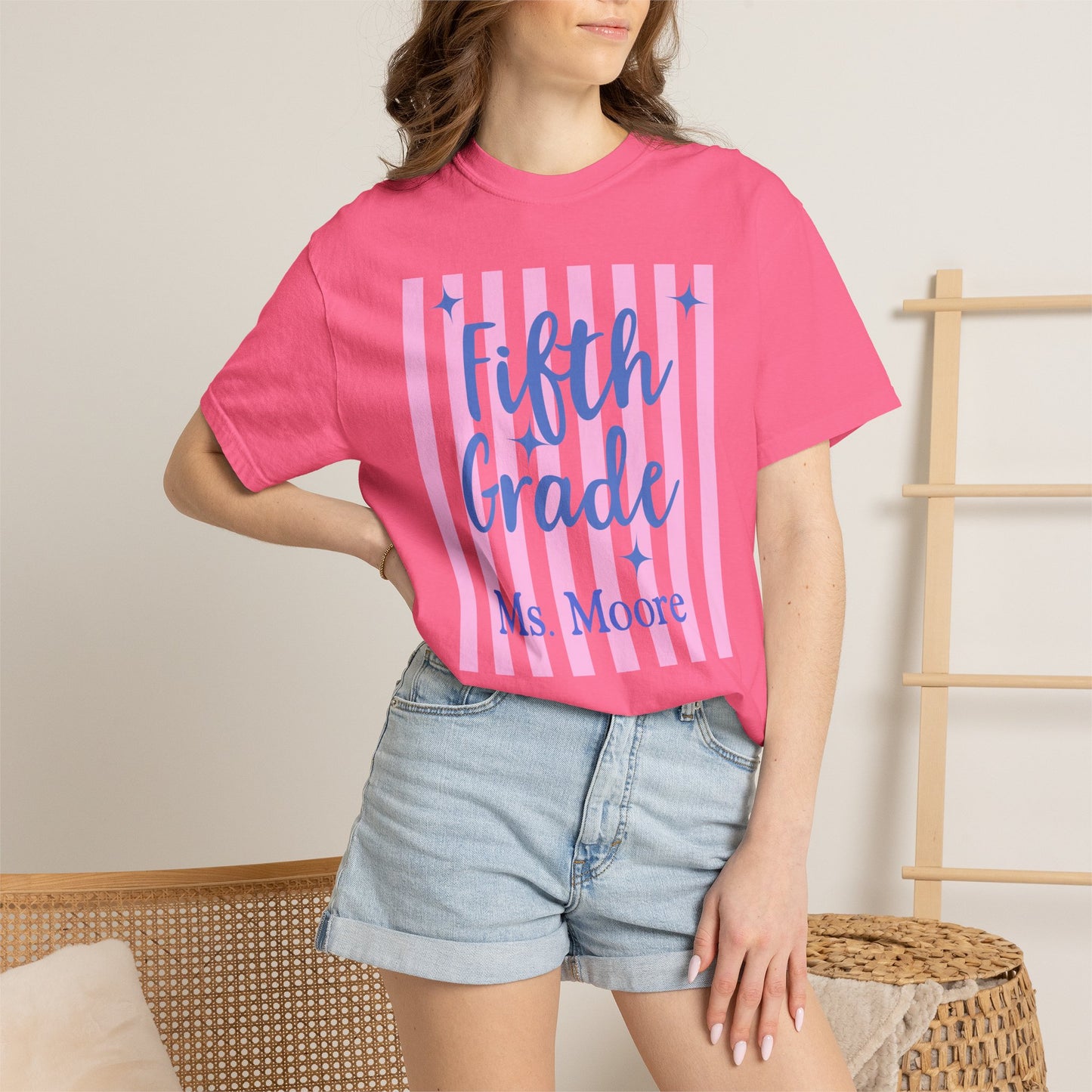 Personalized Fifth Grade Teacher Shirt | Custom Matching Fifth Grade Teacher Comfort Colors T-Shirt