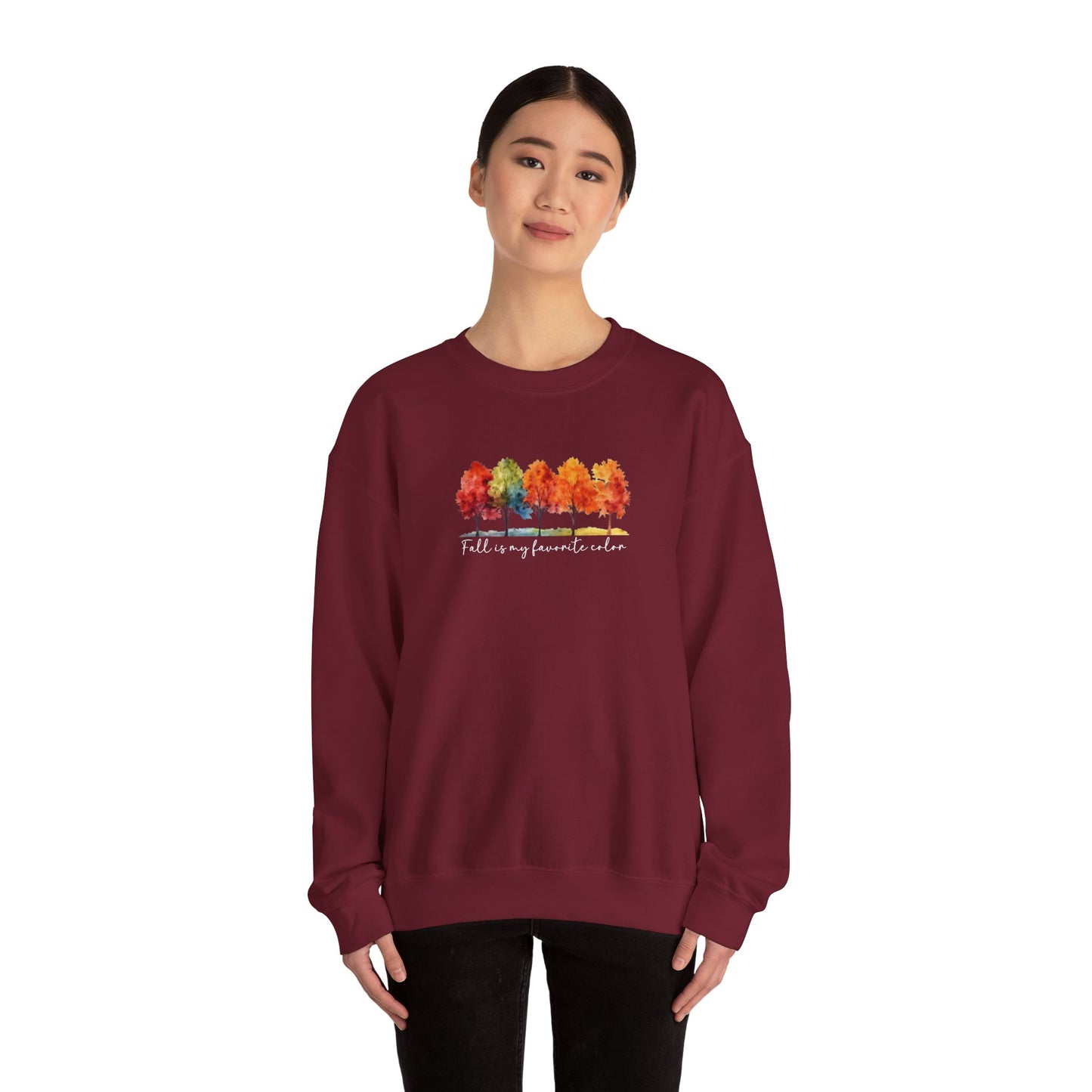 Fall Is My Favorite Color Sweatshirt | Watercolor Trees Crewneck