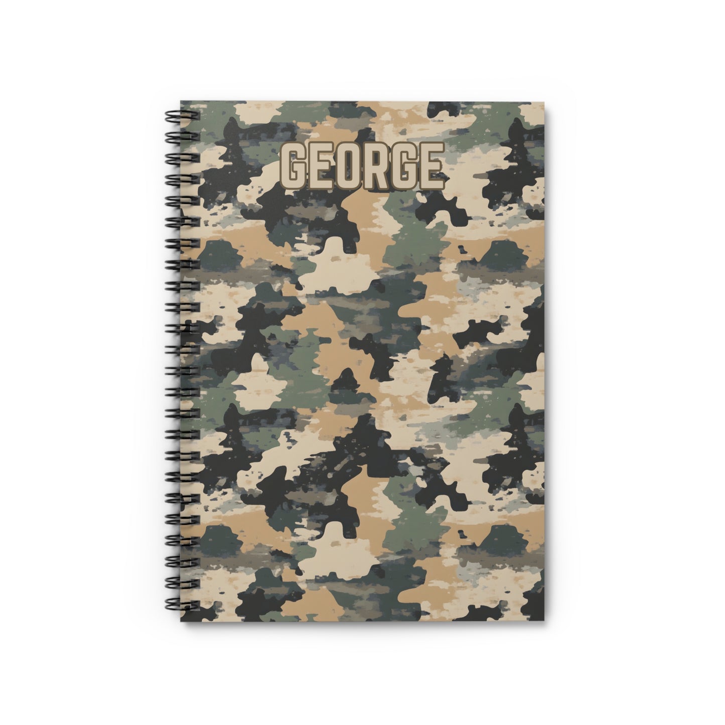 Personalized Camo Design Spiral Notebook
