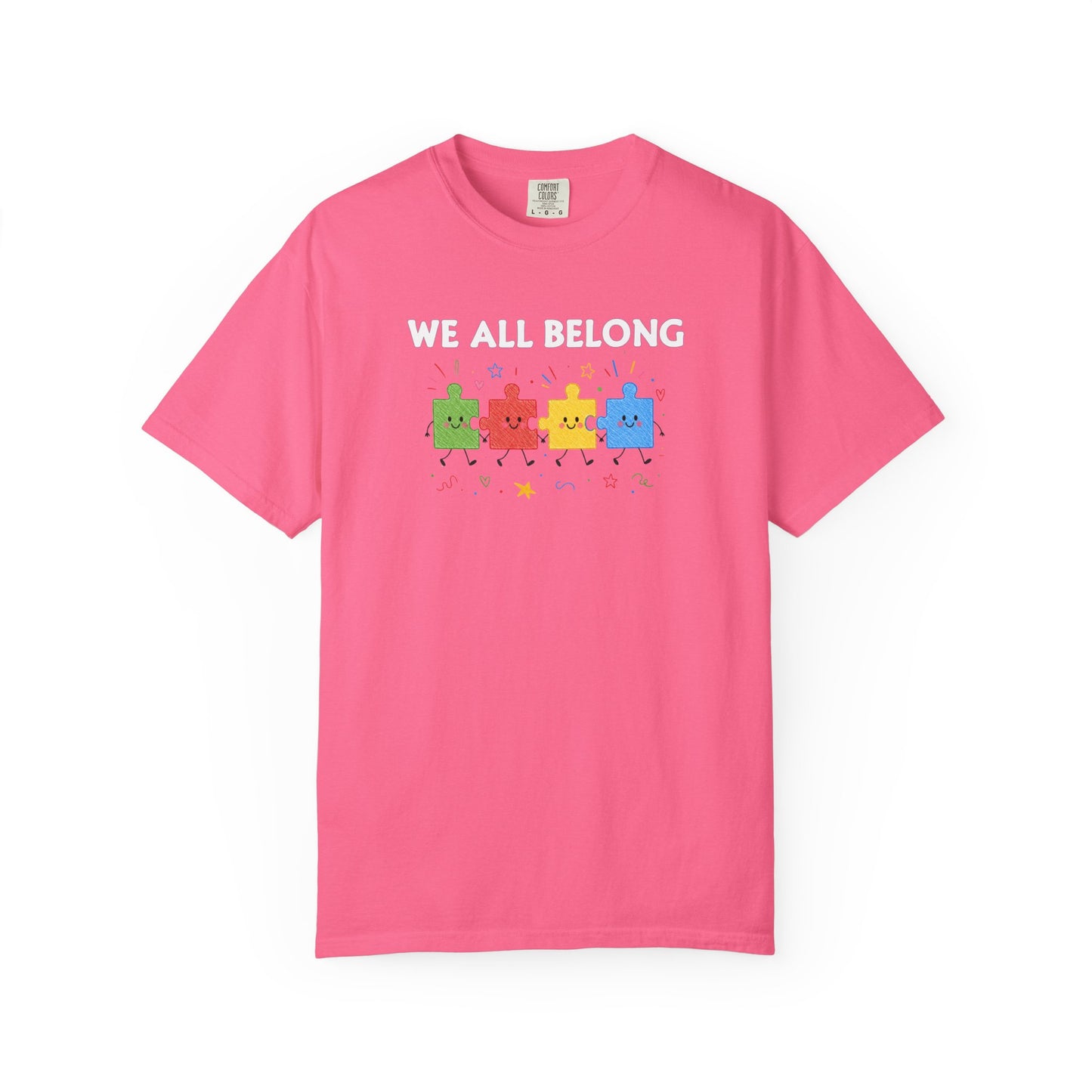 We All Belong Puzzle Piece Teacher Shirt | Neurodiversity & Inclusion T-Shirt