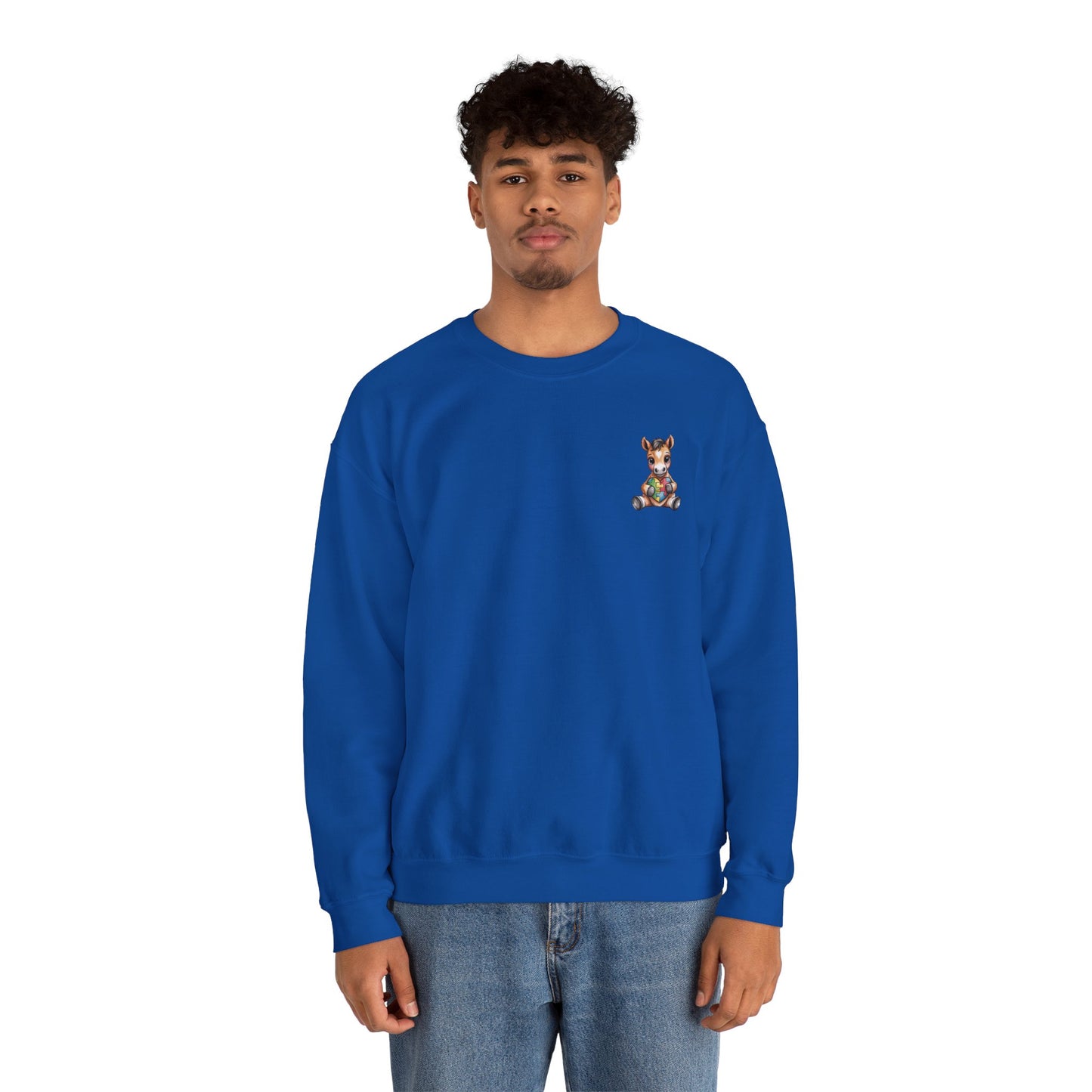 Horse & Heart Autism Awareness Sweatshirt | Neurodiversity Support Crewneck