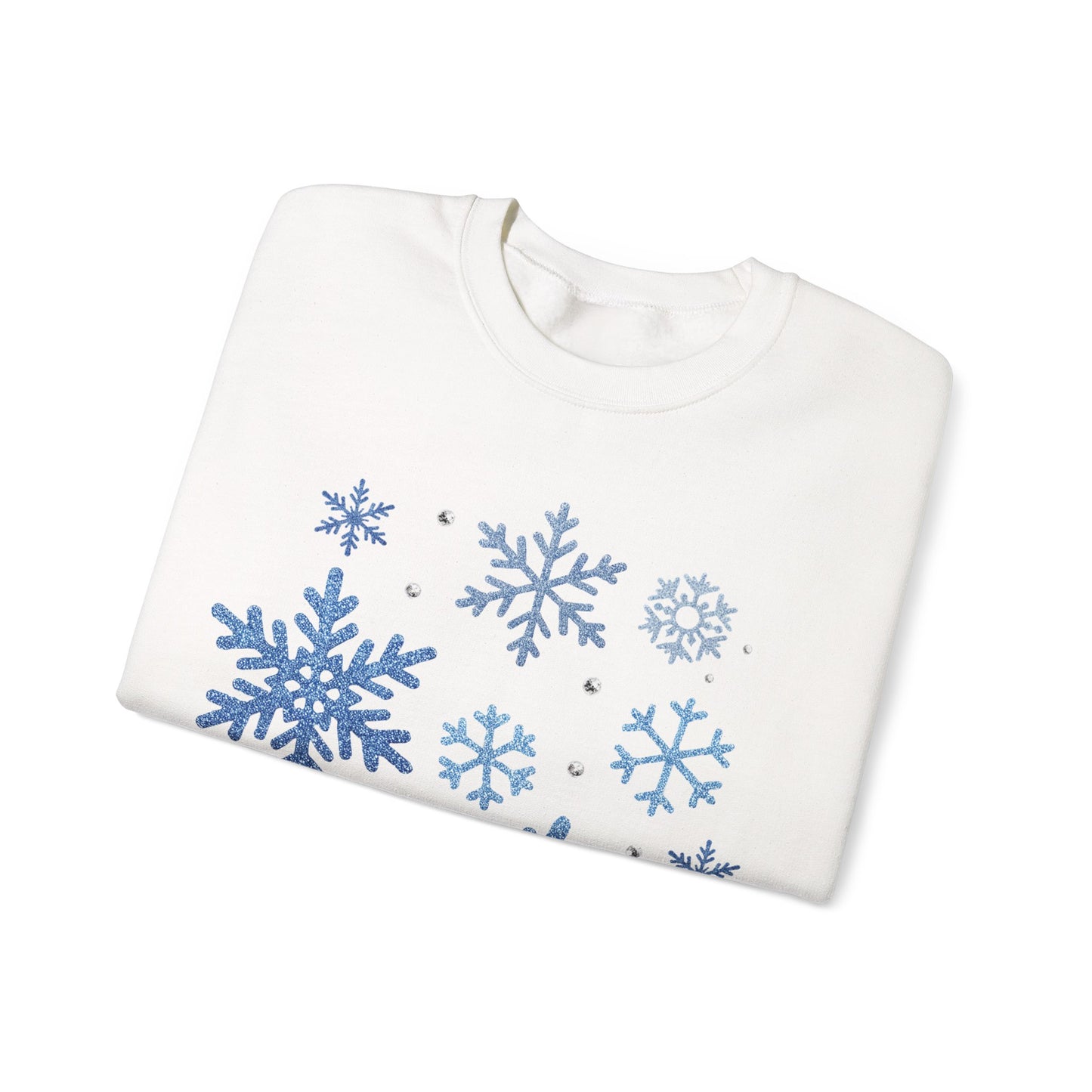 Winter Magic Crewneck | Glitter-Print Snowflake Women’s Sweatshirt