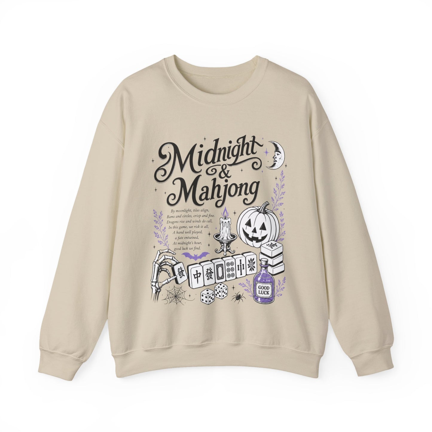 Midnight & Mahjong Sweatshirt | Halloween Mahjong Sweatshirt