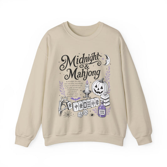 Midnight & Mahjong Sweatshirt | Halloween Mahjong Sweatshirt