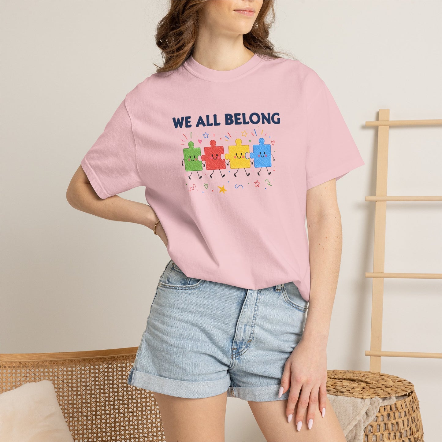 We All Belong Puzzle Piece Teacher Shirt | Neurodiversity & Inclusion T-Shirt
