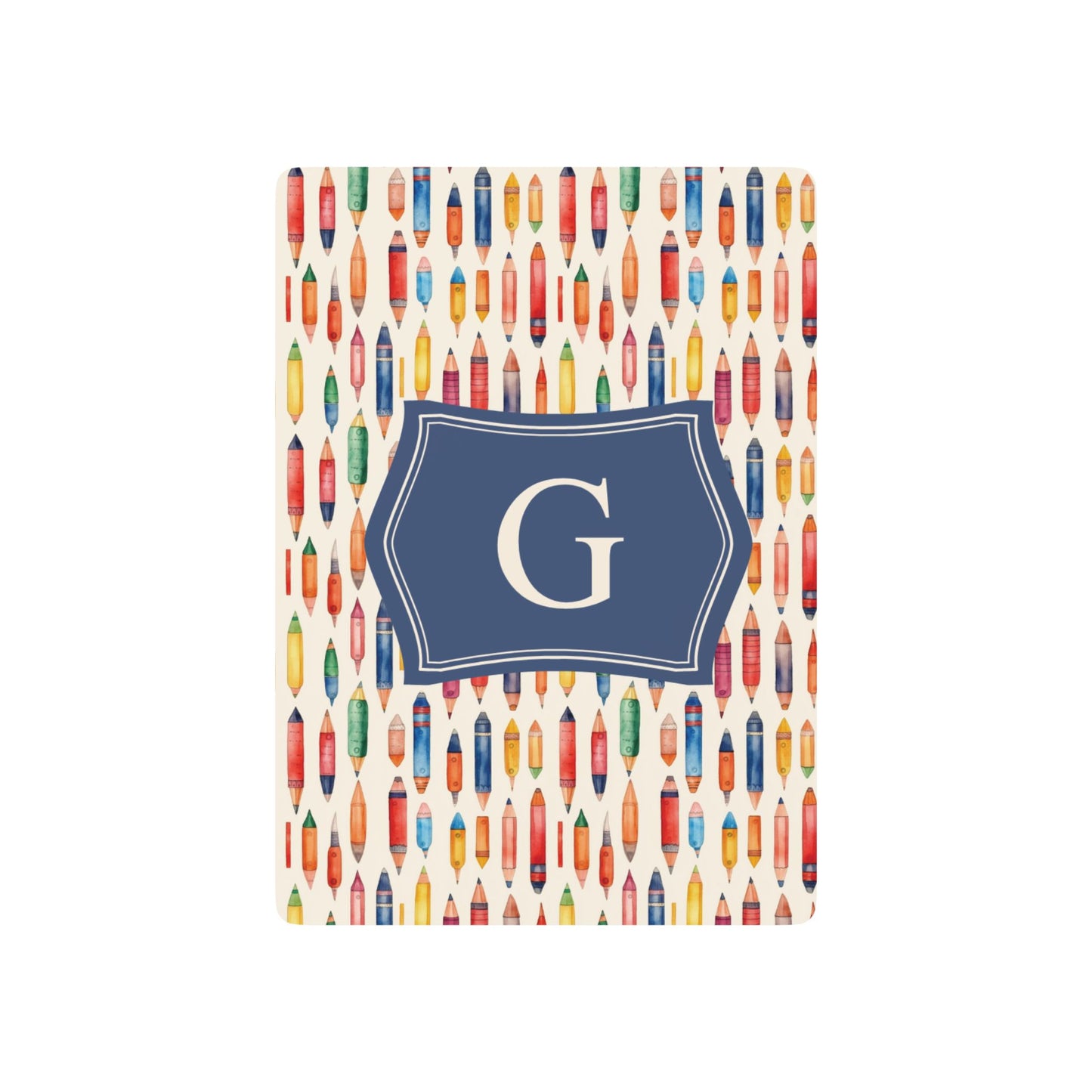 Personalized Pencil Pattern Playing Cards with Custom Name or Grade