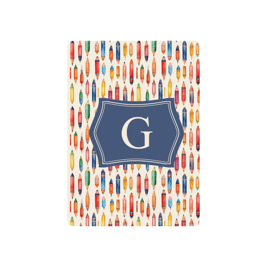 Personalized Pencil Pattern Playing Cards with Custom Name or Grade