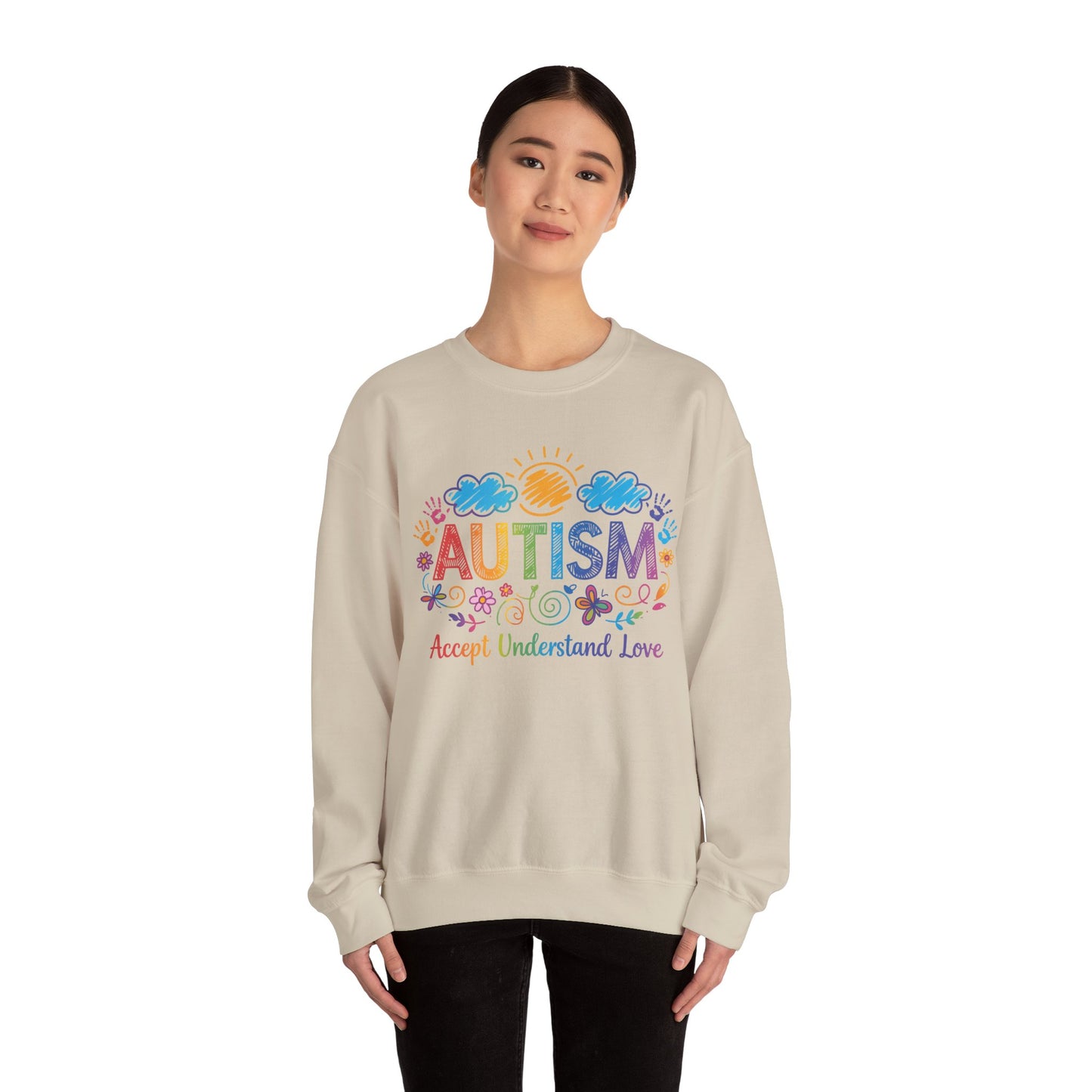 Autism Accept Understand Love Sweatshirt | Autism Awareness & Acceptance Crewneck