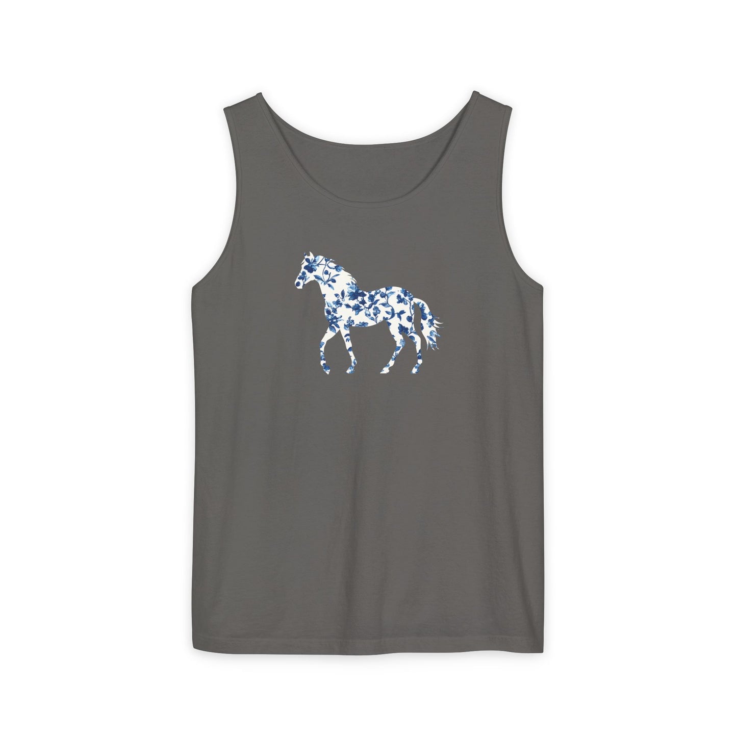 Floral Horse Tank - Blue Vines