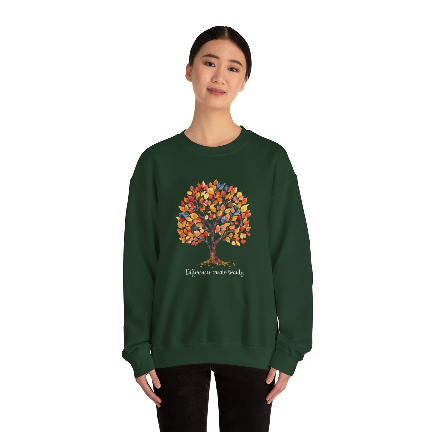 Fall Tree of Belonging Sweatshirt | Gildan Heavy Blend Crewneck