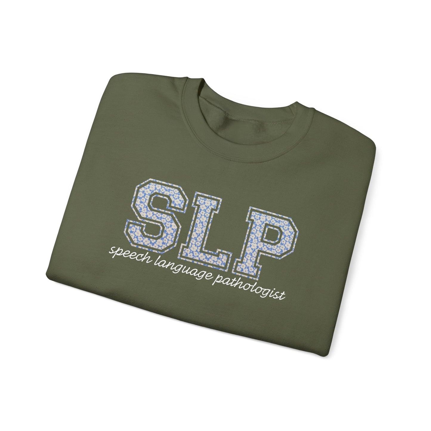 SLP Sweatshirt | Collegiate Floral Crewneck | Speech Therapist Gift
