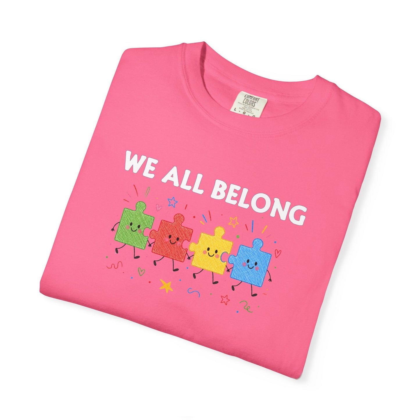 We All Belong Puzzle Piece Teacher Shirt | Neurodiversity & Inclusion T-Shirt