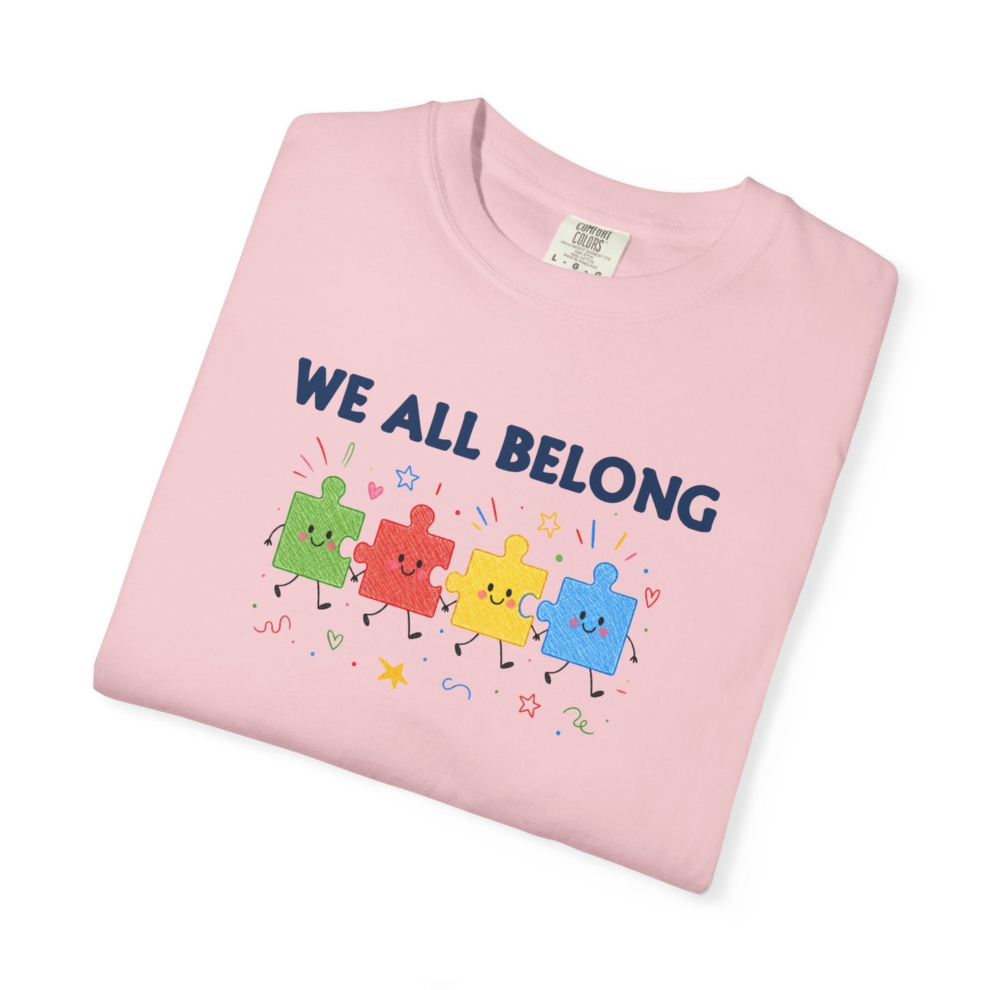 We All Belong Puzzle Piece Teacher Shirt | Neurodiversity & Inclusion T-Shirt
