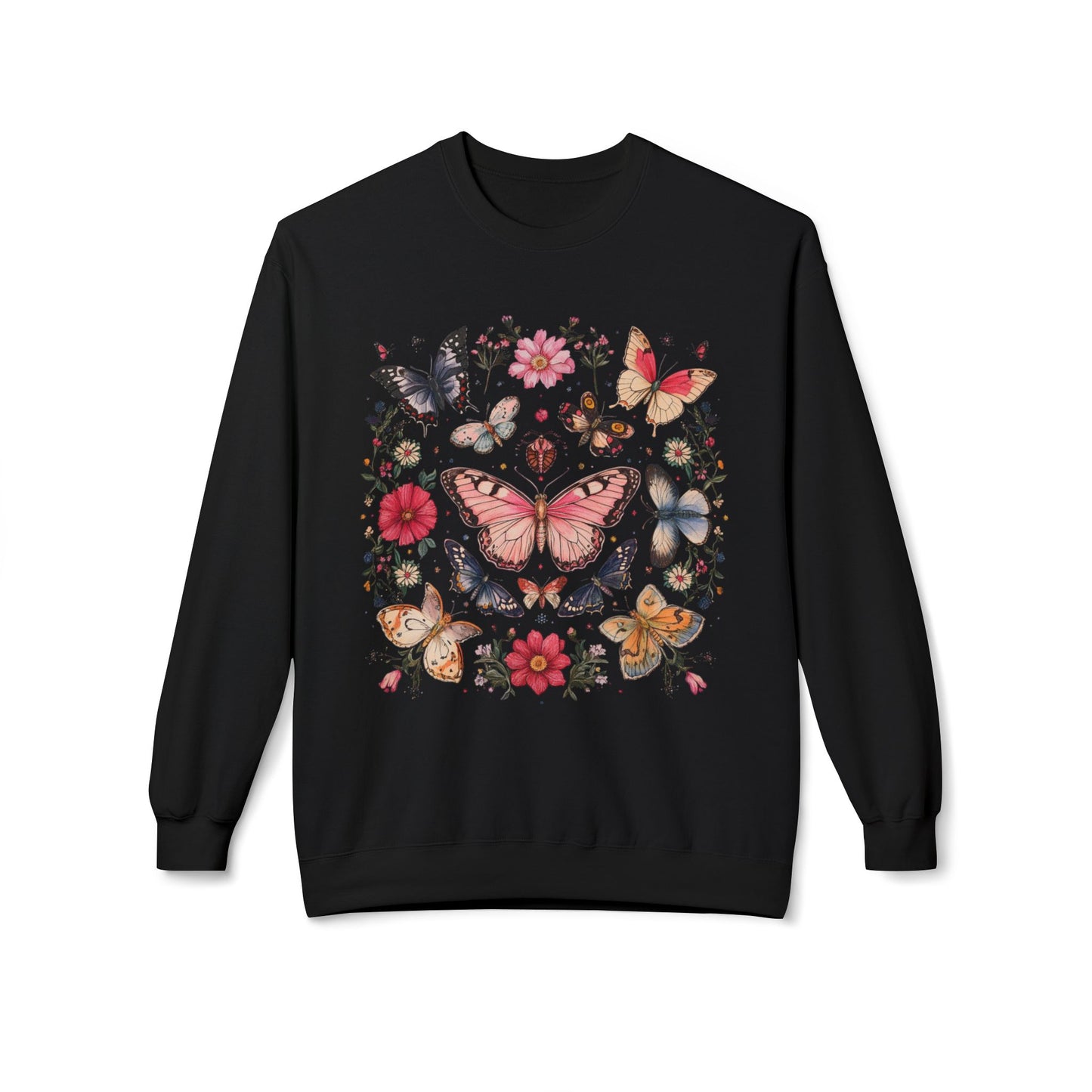Boho Bloom Butterfly Crewneck Sweatshirt
