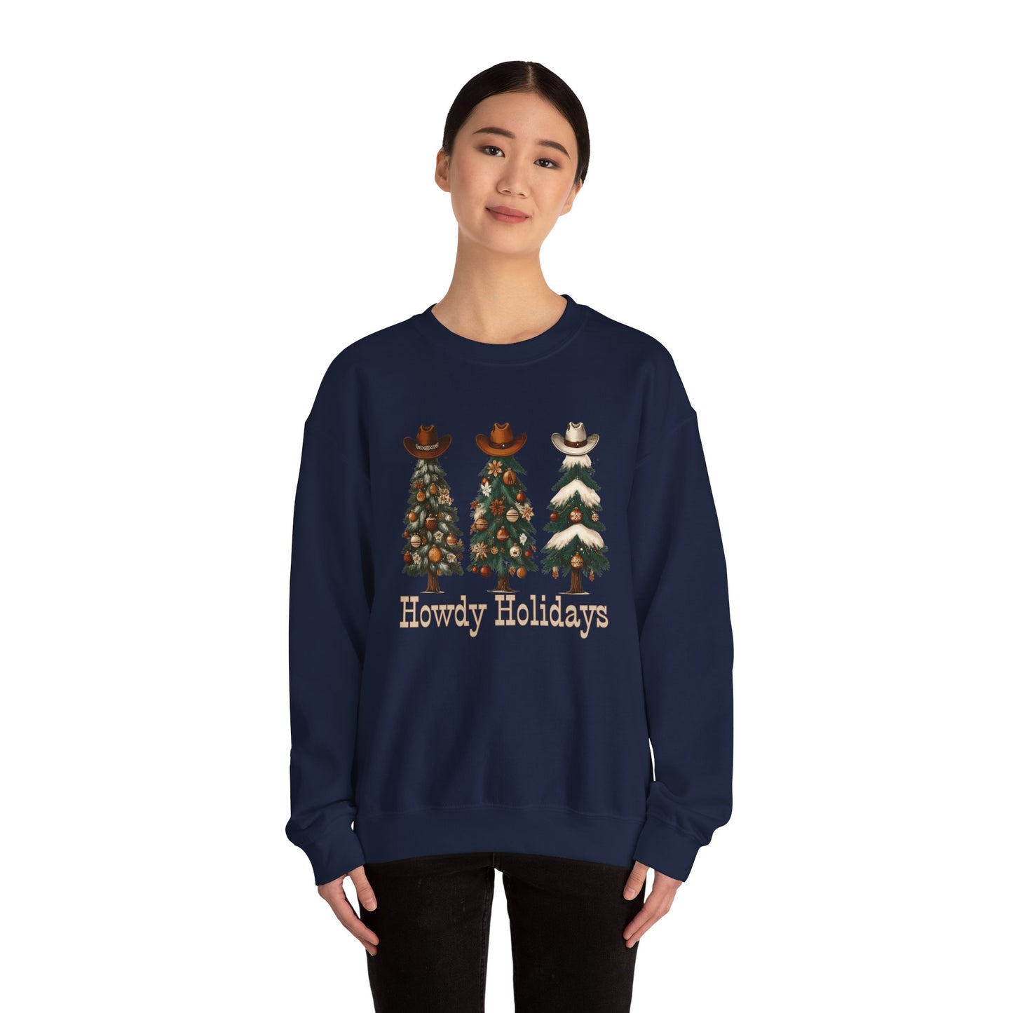 Howdy Holidays Western Christmas Sweatshirt – Unisex Crewneck