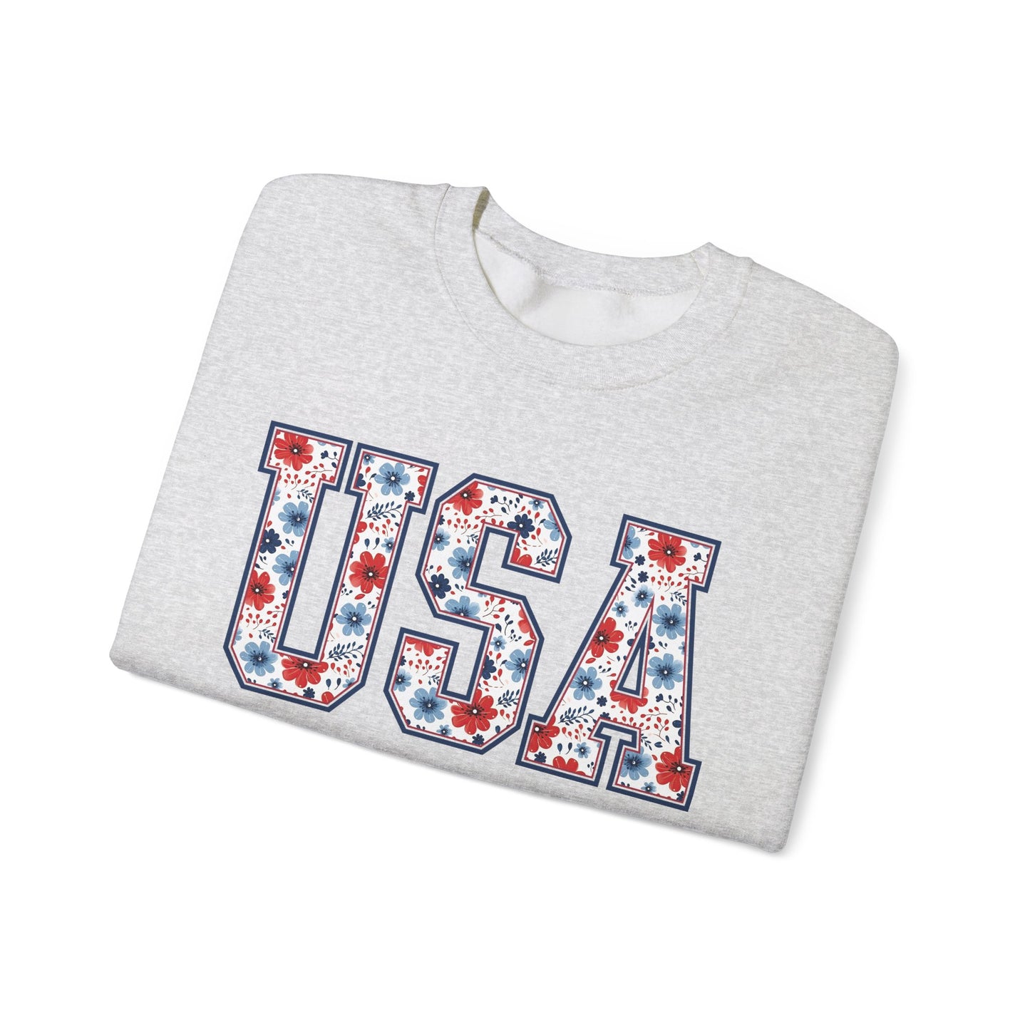 Floral USA  Vintage Americana Crewneck