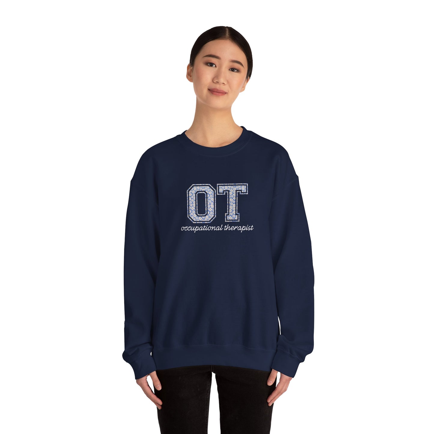 OT Sweatshirt | Collegiate Floral Crewneck | Occupational Therapist Gift