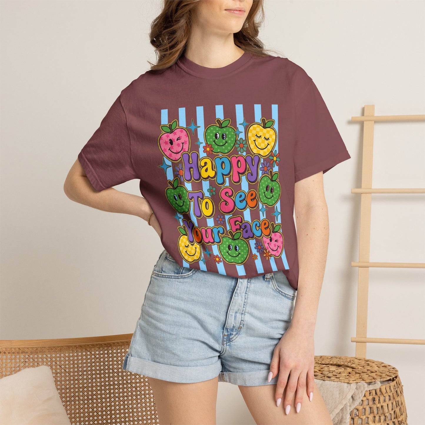 Happy To See Your Face Teacher Shirt |  Retro Comfort Colors Back to School Shirt