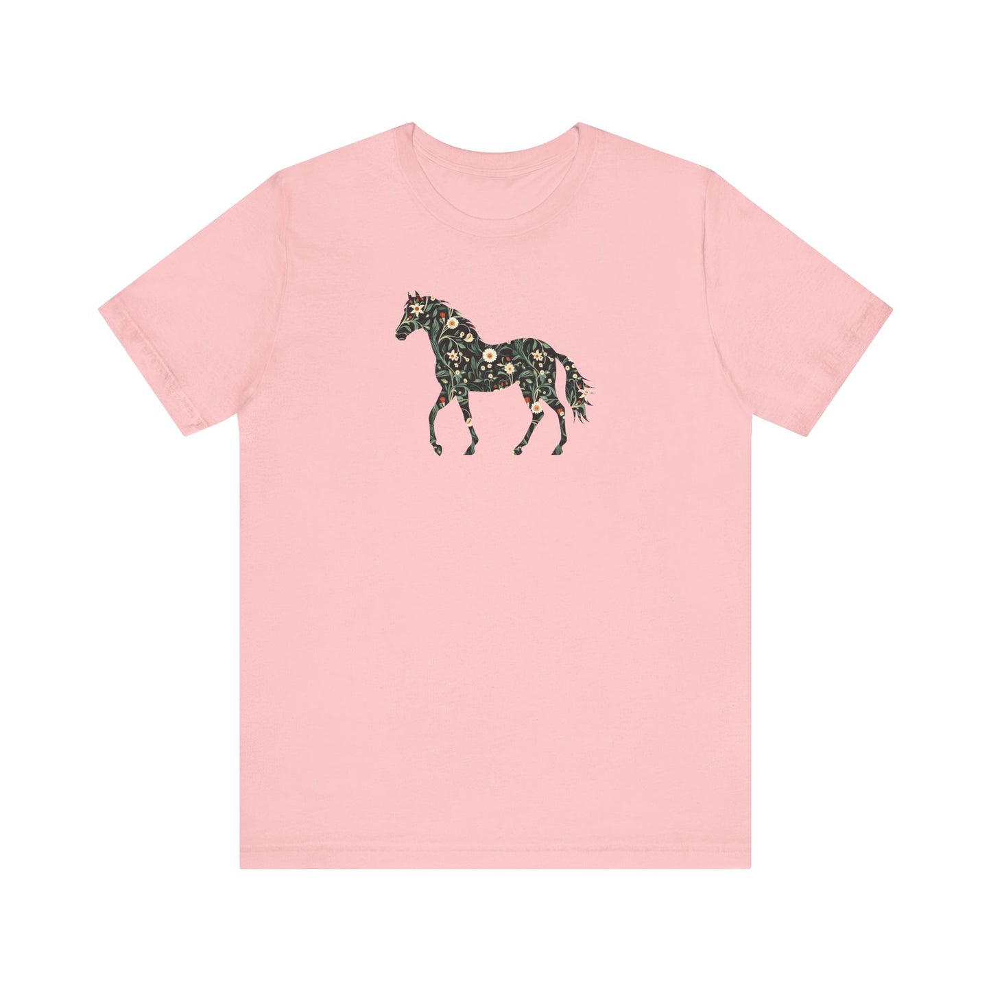 Floral Horse Short Sleeve T-Shirt - Green Vine