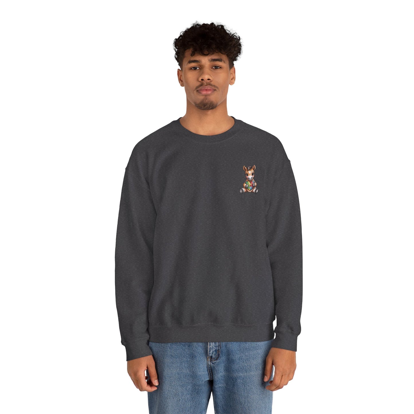 Horse & Heart Autism Awareness Sweatshirt | Neurodiversity Support Crewneck