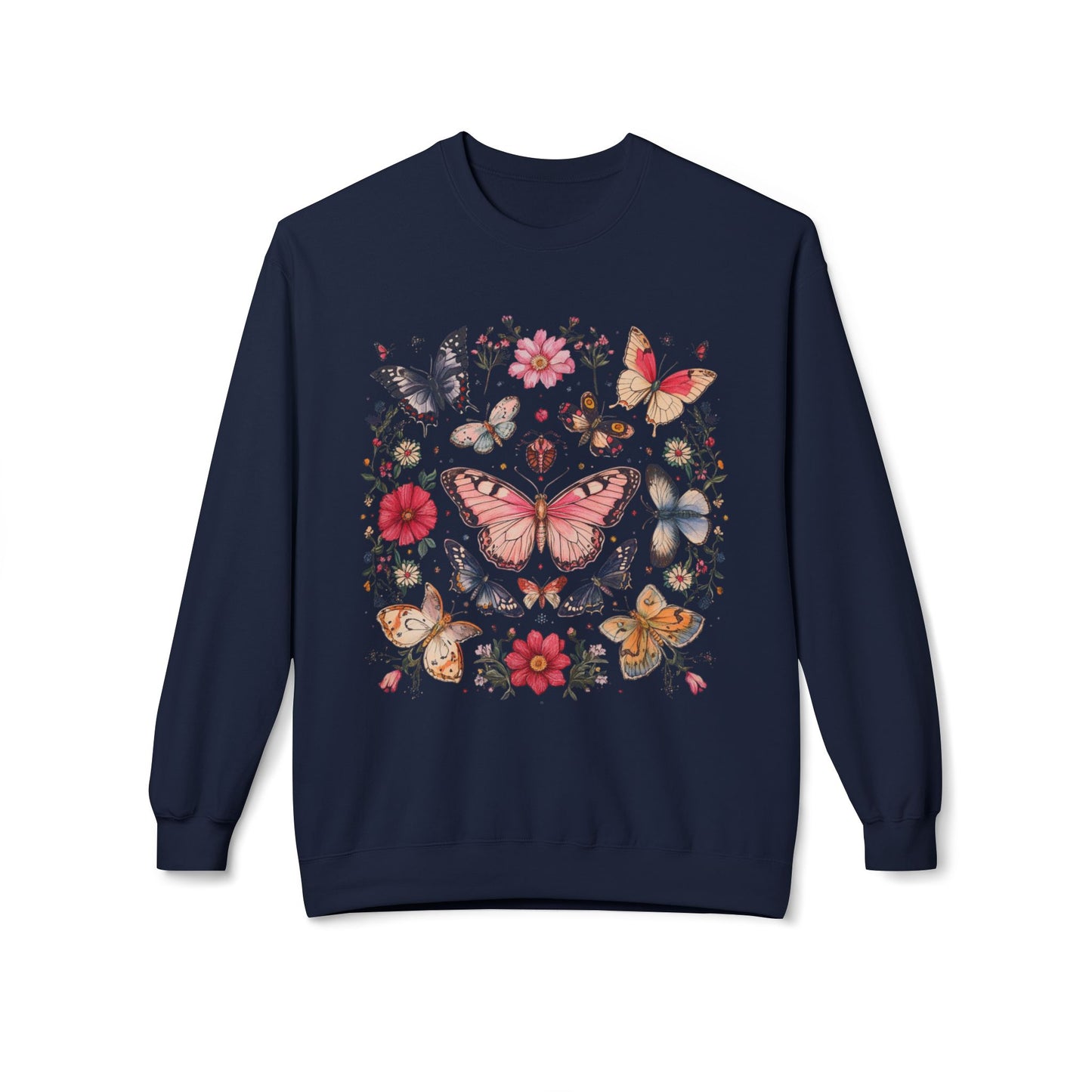 Boho Bloom Butterfly Crewneck Sweatshirt