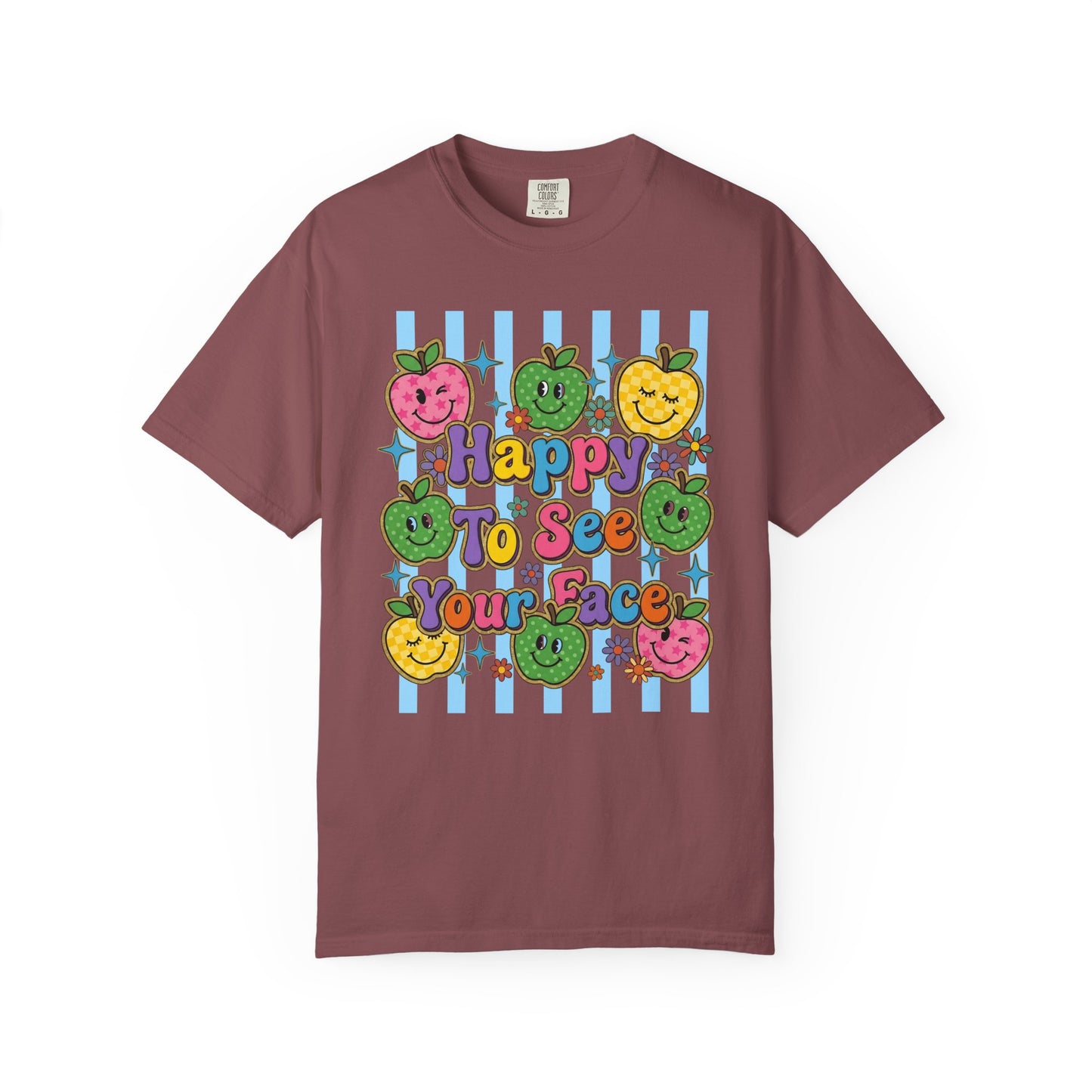 Happy To See Your Face Teacher Shirt |  Retro Comfort Colors Back to School Shirt