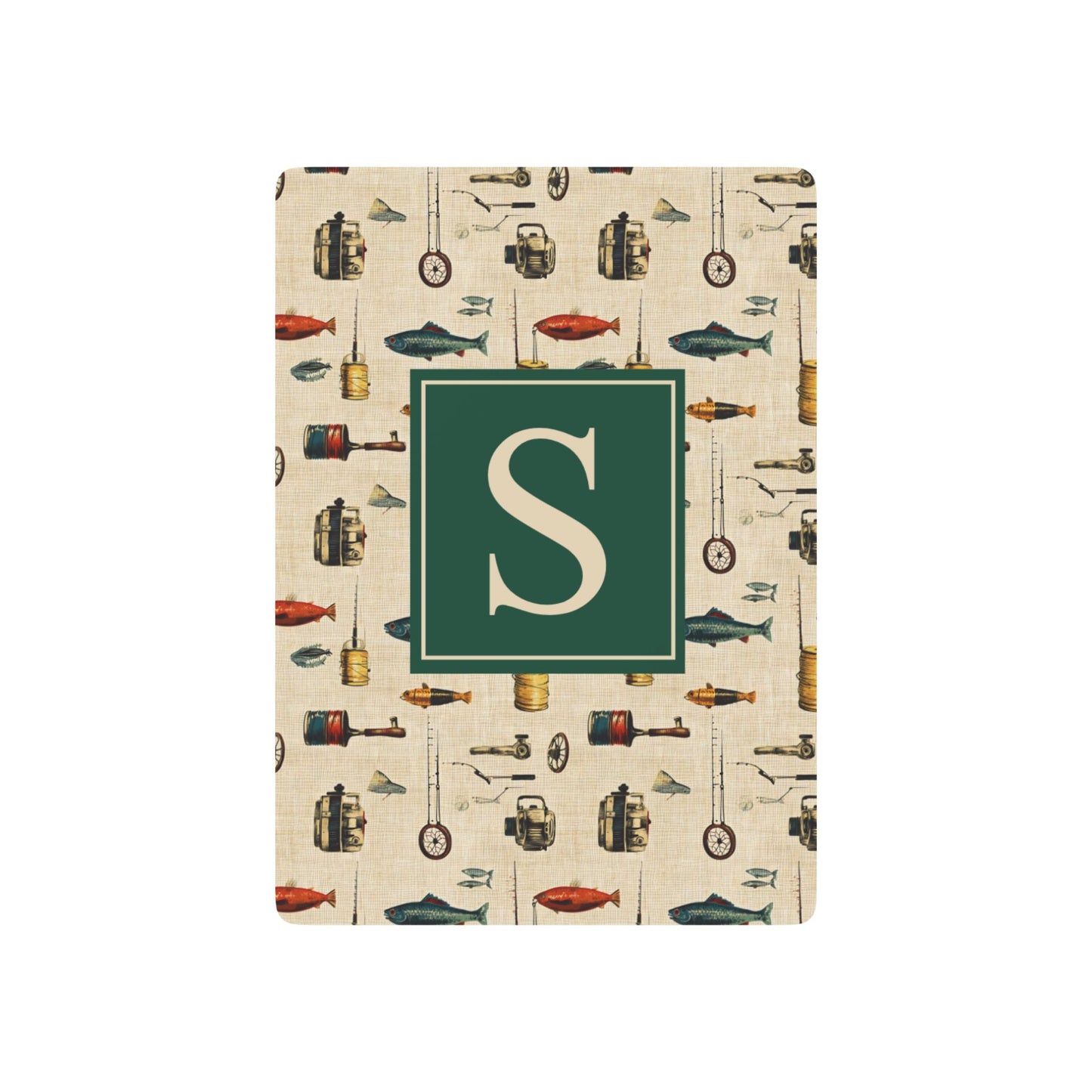 Personalized Classic Fishing Monogram Playing Cards