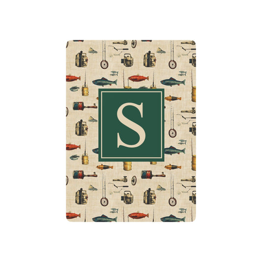Personalized Classic Fishing Monogram Playing Cards