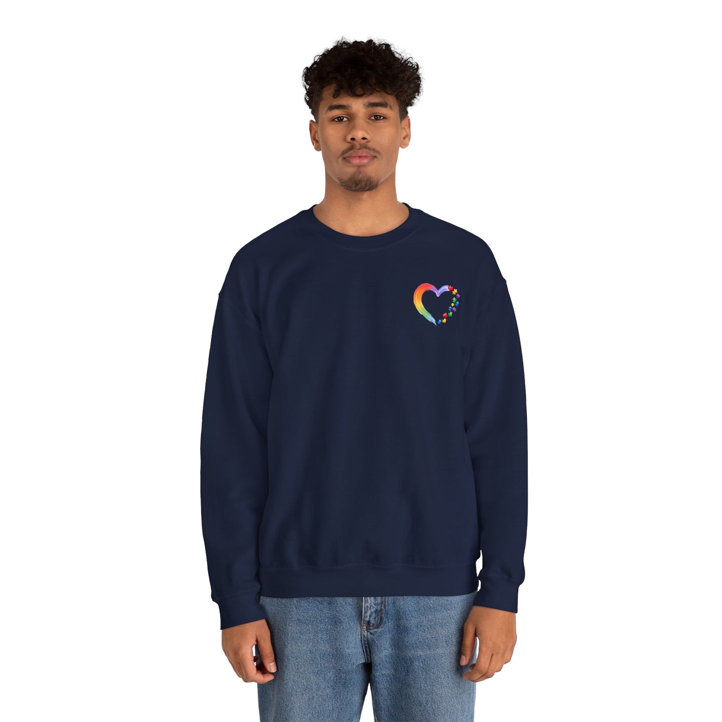 Autism Awareness Heart Sweatshirt | Neurodiversity Support Crewneck