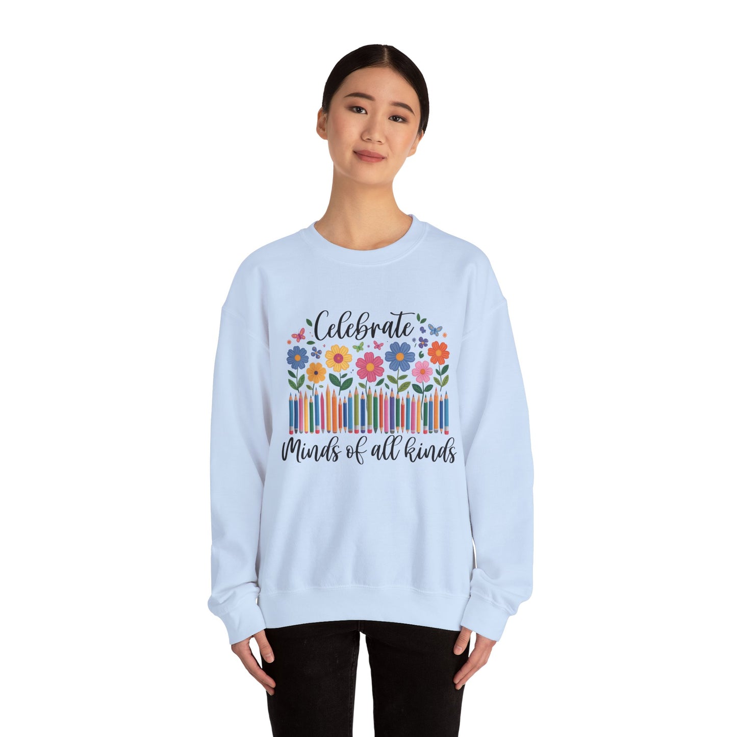 Blooming Minds of All Kinds Sweatshirt | Autism Awareness & Neurodiversity Inclusion Crewneck | Teacher Support Apparel