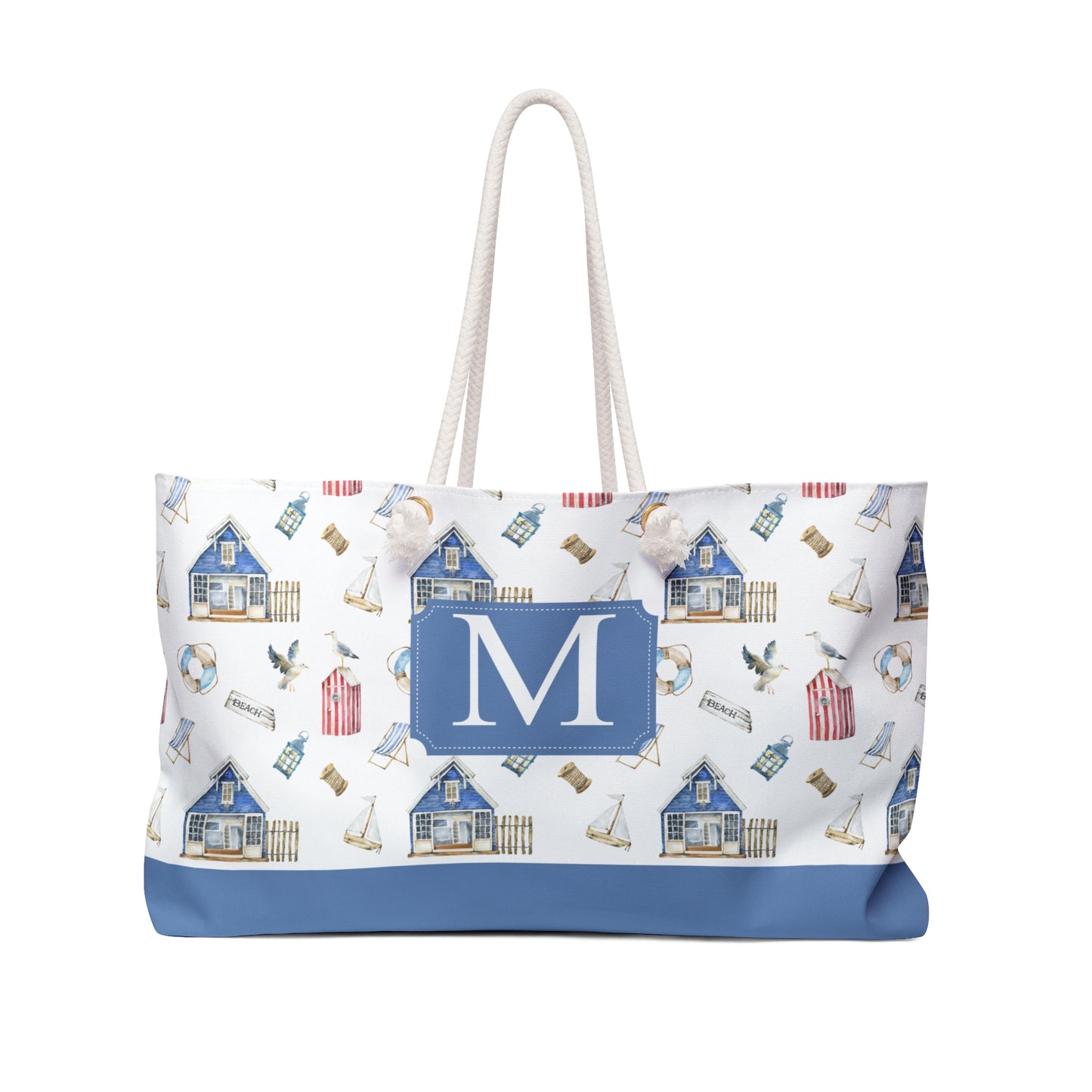 Coastal Beach House Rope Handle Weekender Tote Bag
