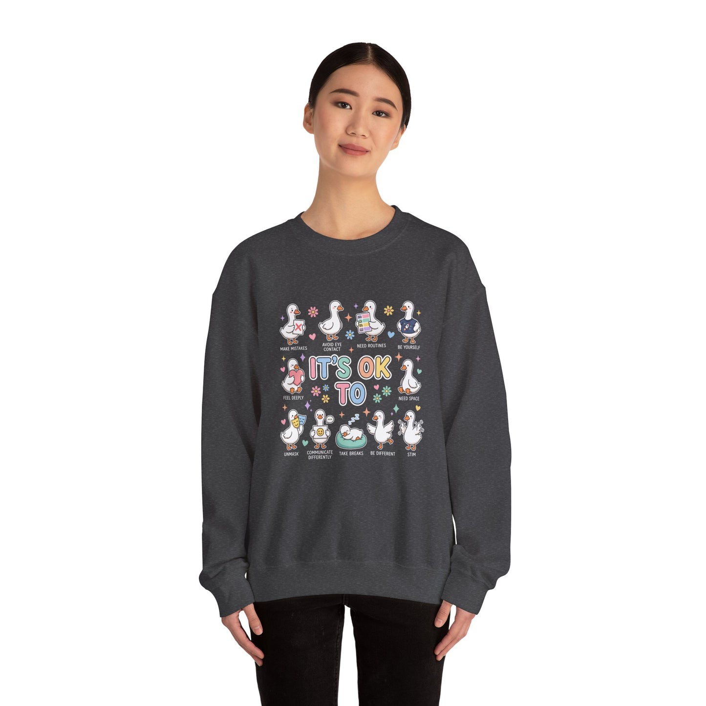 It’s OK To Sweatshirt | Inclusive Support Graphic Crewneck