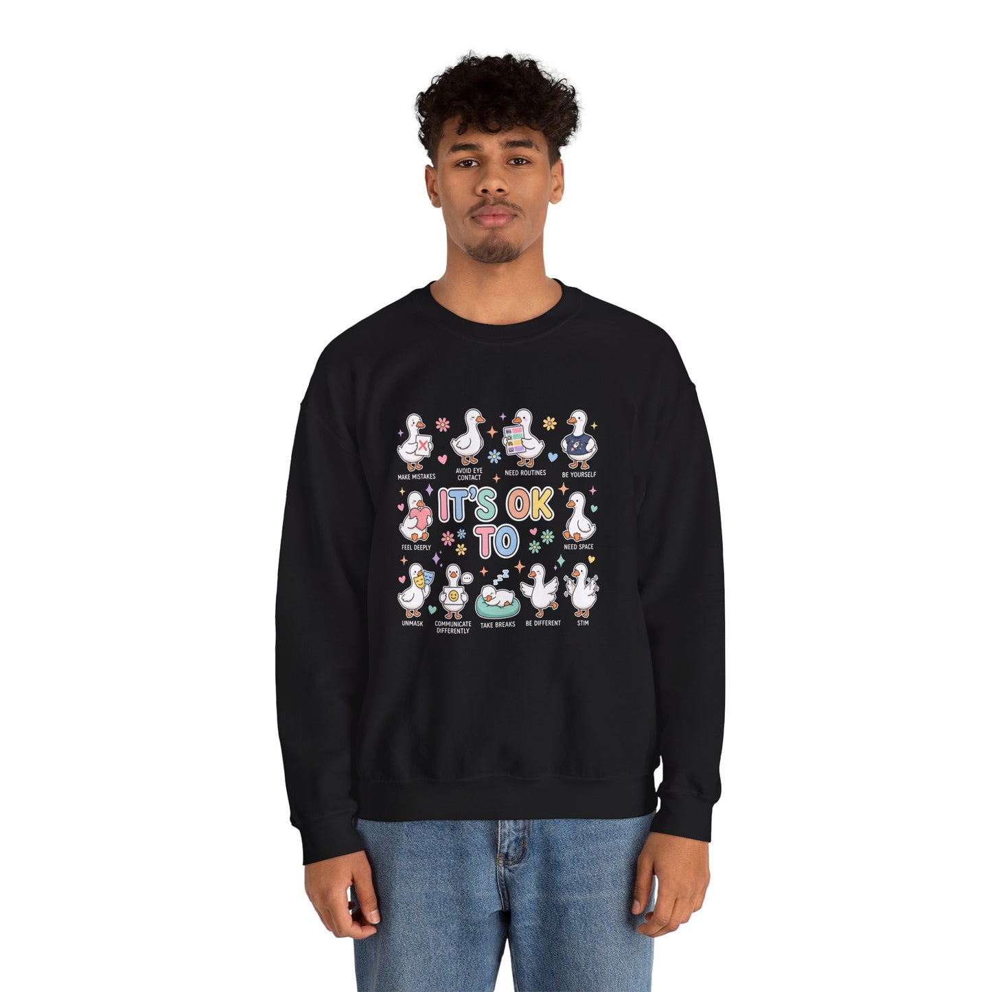 It’s OK To Sweatshirt | Inclusive Support Graphic Crewneck