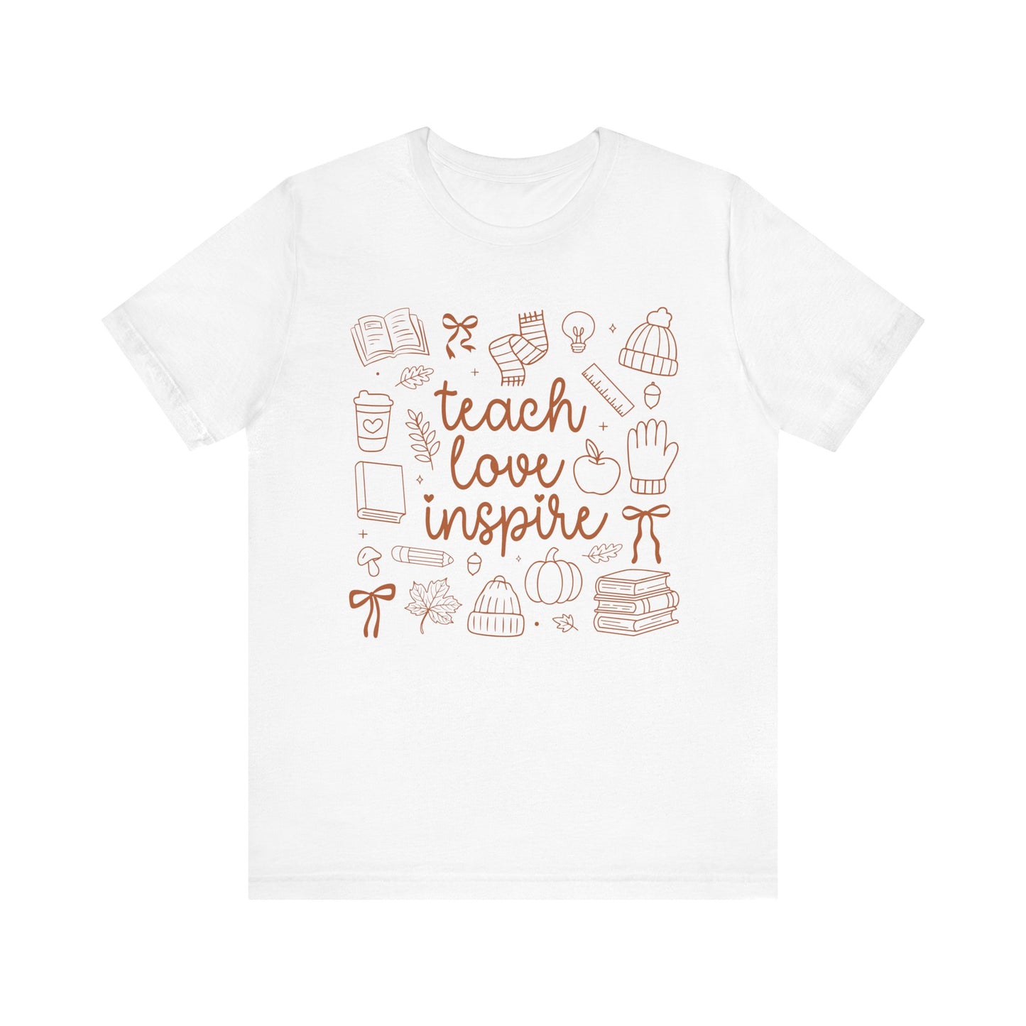 Teach Love Inspire Fall Teacher Shirt | Cute Graphic Tee for Women
