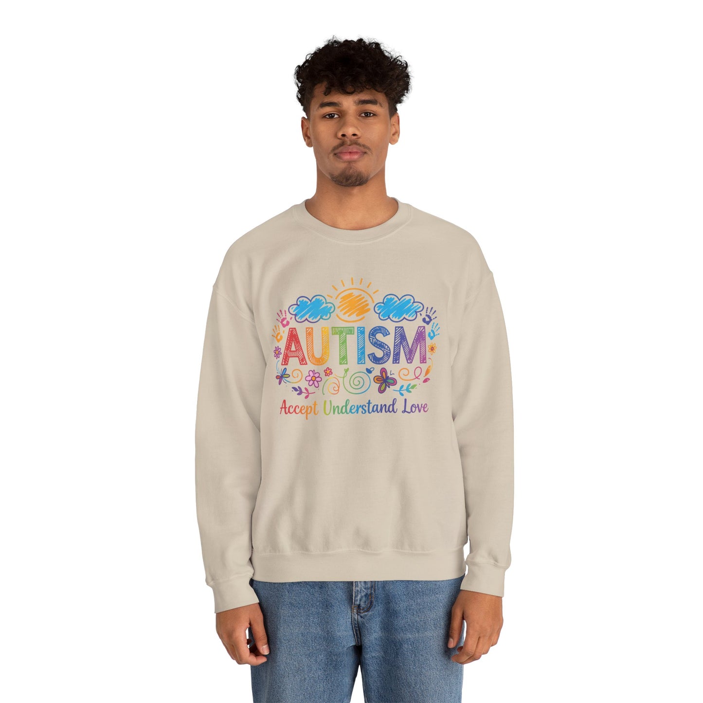 Autism Accept Understand Love Sweatshirt | Autism Awareness & Acceptance Crewneck