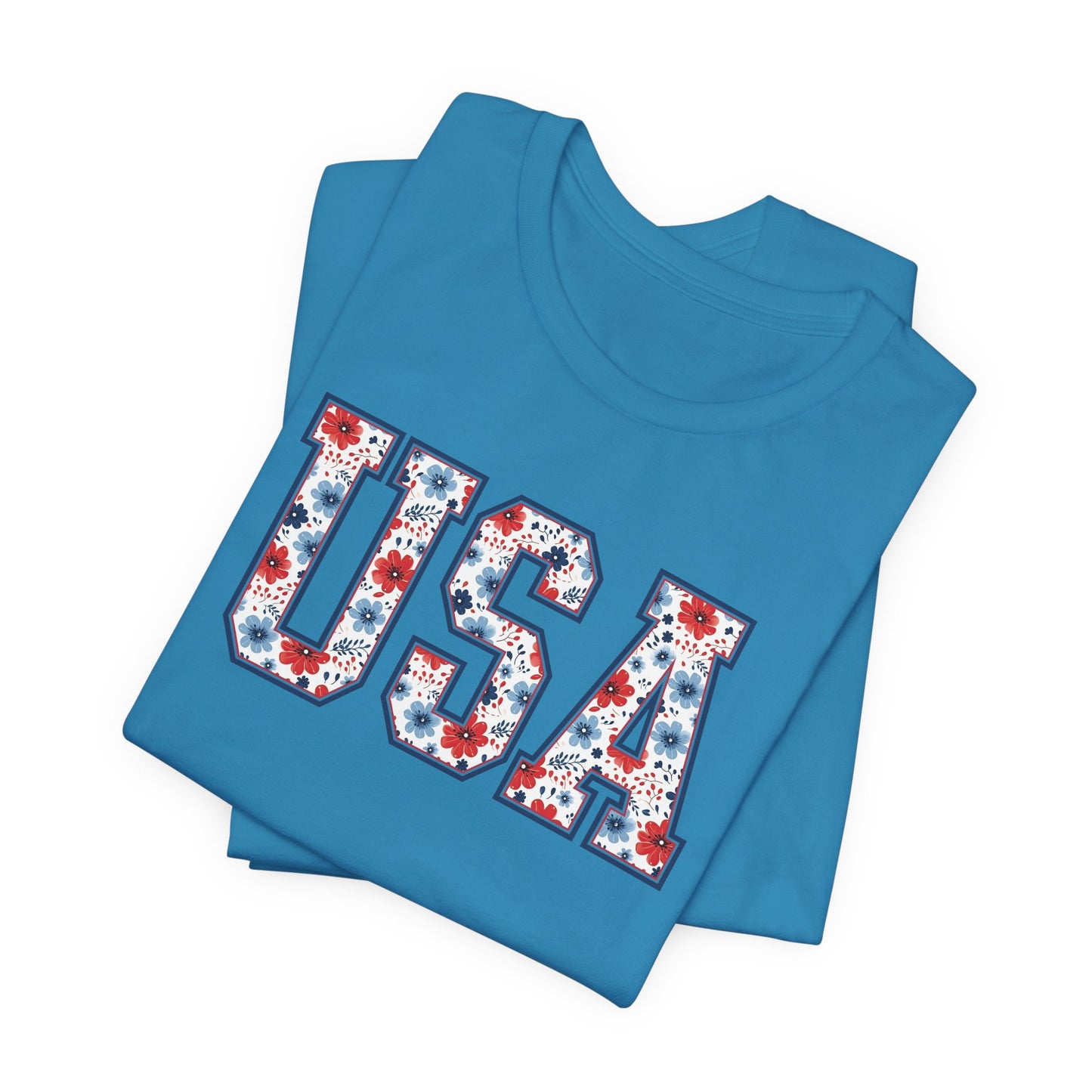 Floral USA Vintage Americana T-Shirt