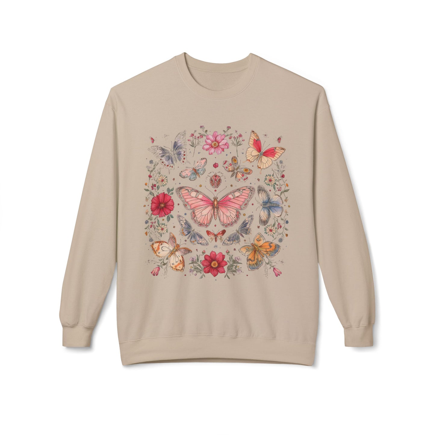 Boho Bloom Butterfly Crewneck Sweatshirt