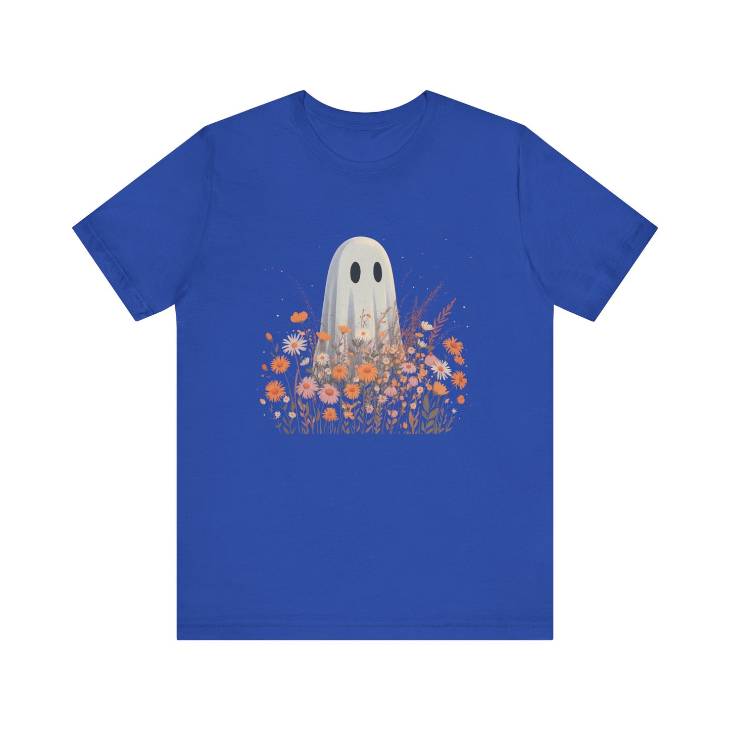Ghost in Bloom Halloween T-Shirt | Cute Fall Graphic Tee with Wildflowers