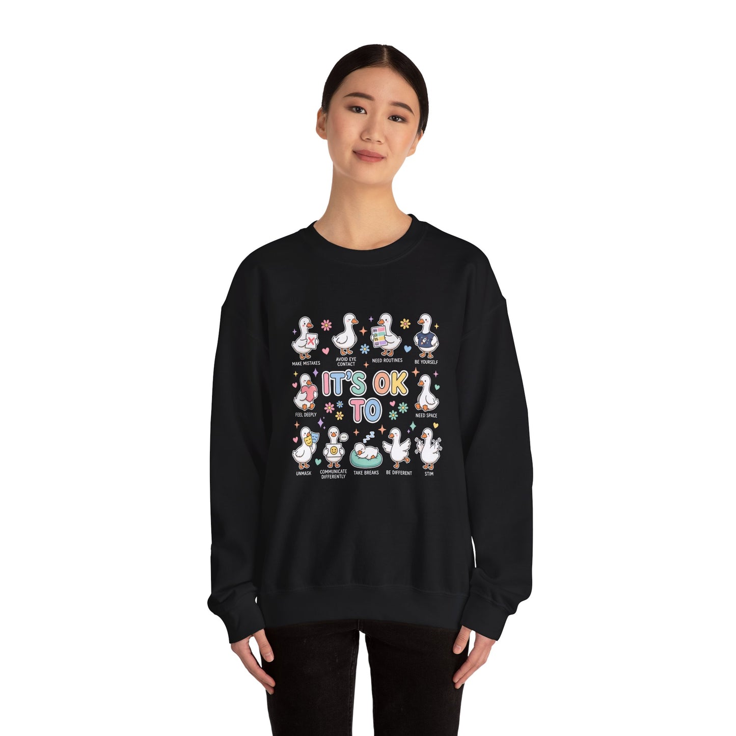 It’s OK To Sweatshirt | Inclusive Support Graphic Crewneck