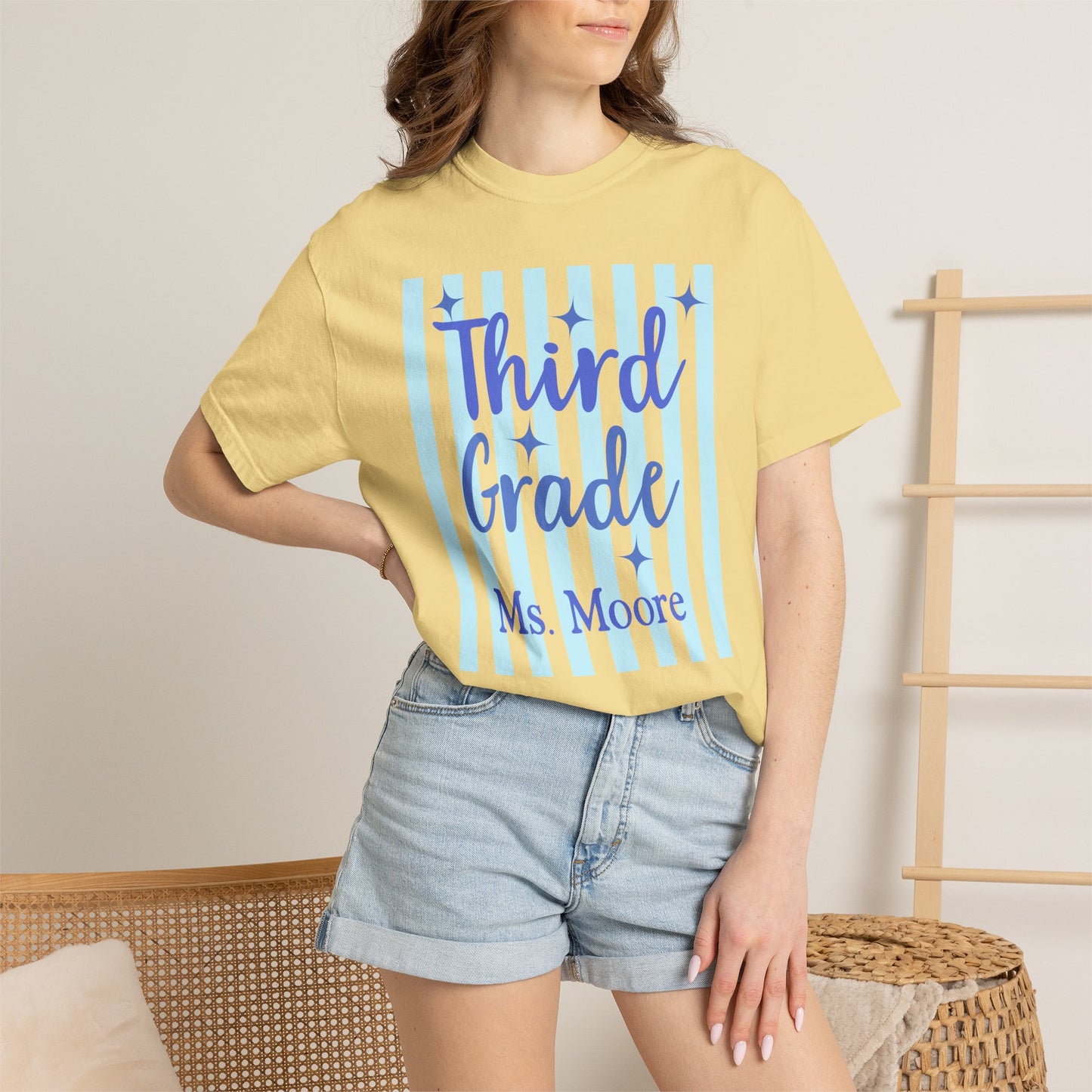 Personalized Third Grade Teacher Shirt | Custom Matching Third Grade Teacher Comfort Colors T-Shirt