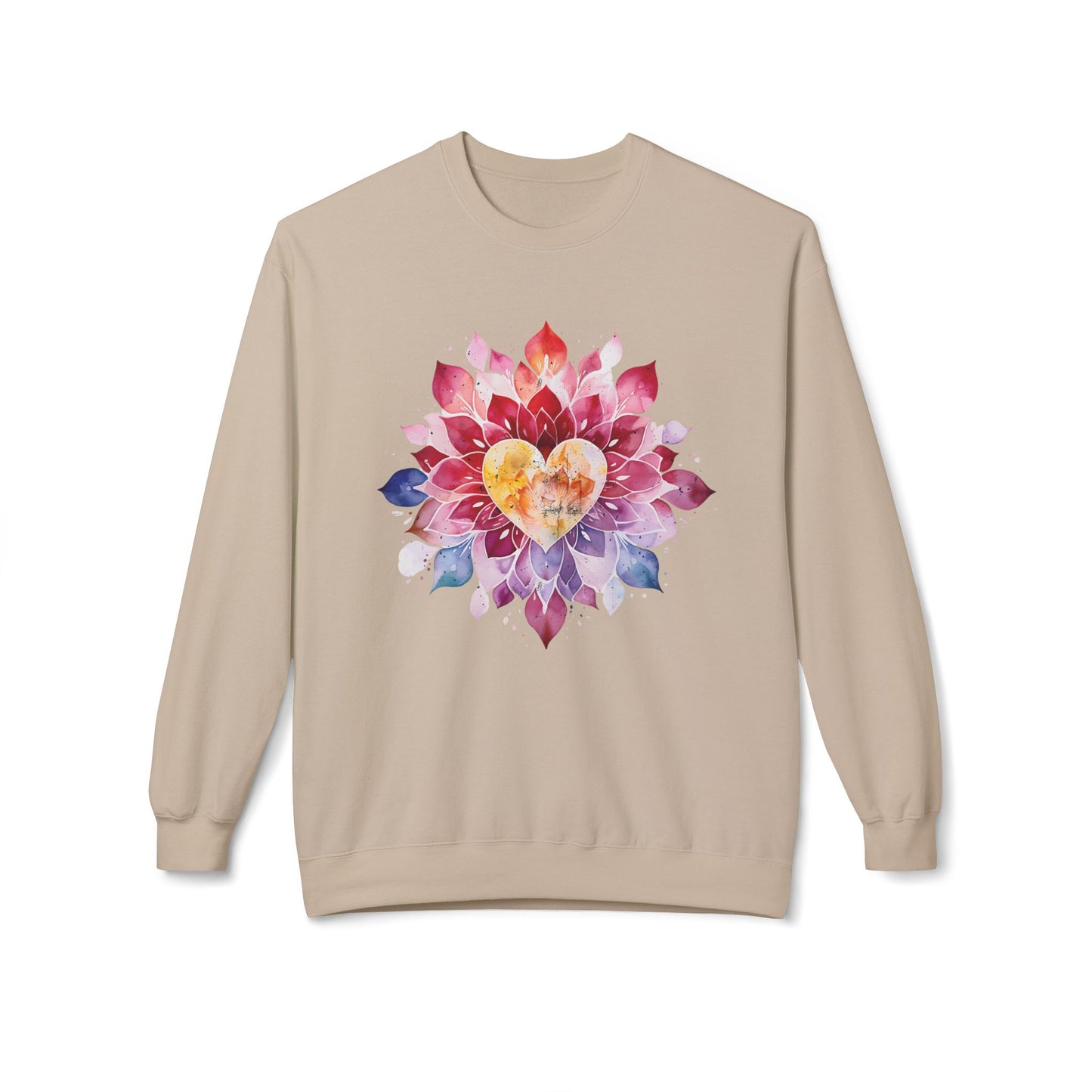 Heart of Harmony Watercolor Mandala Sweatshirt