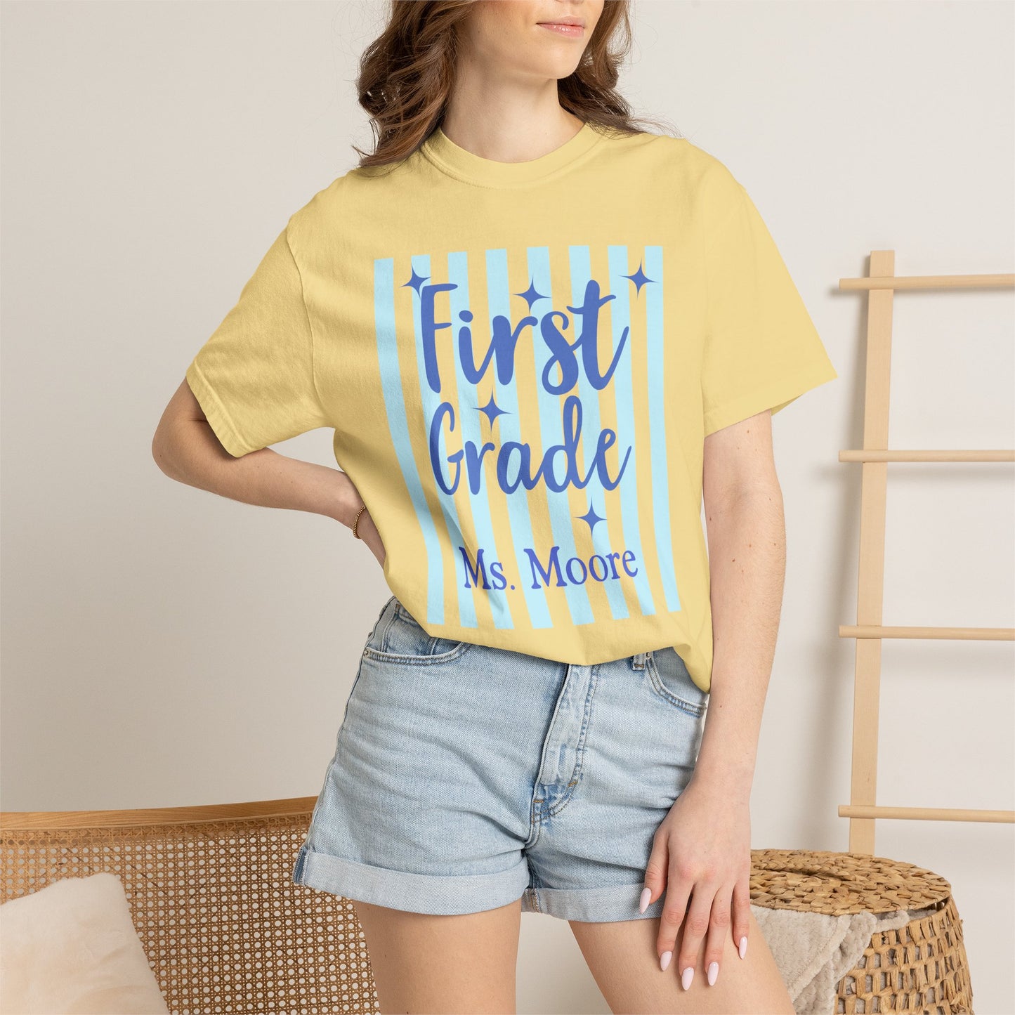 Personalized First Grade Teacher Shirt | Custom Matching First Grade Teacher Comfort Colors T-Shirt