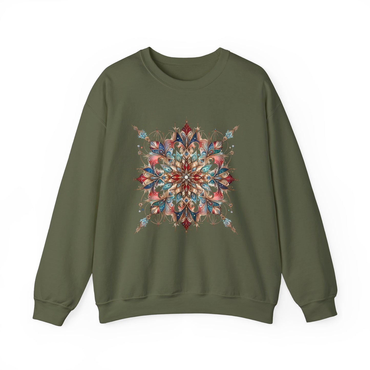 Frosted Radiance Snowflake Sweatshirt | The Anchored Bloom Winter’s Mosaic Collection