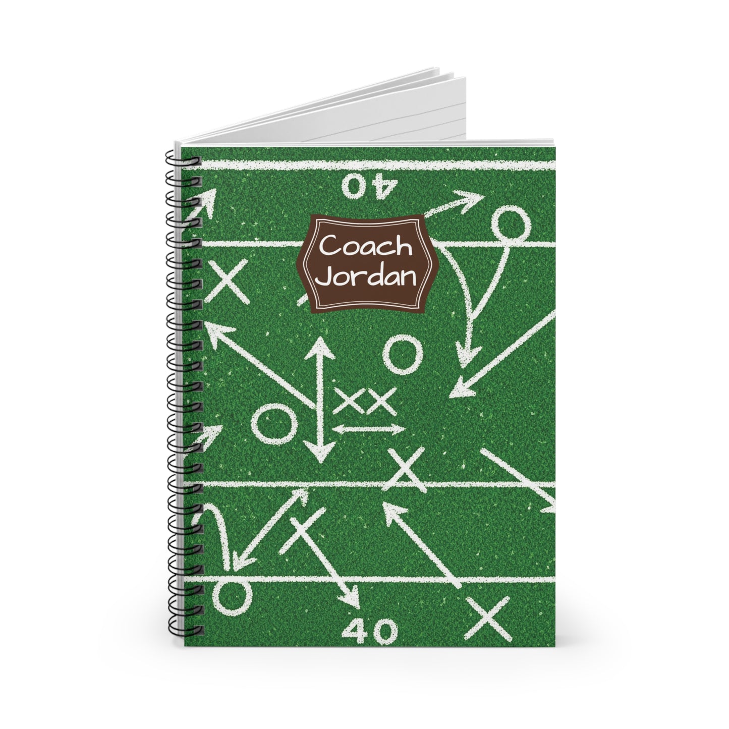 Personalized Football Playbook Spiral Notebook