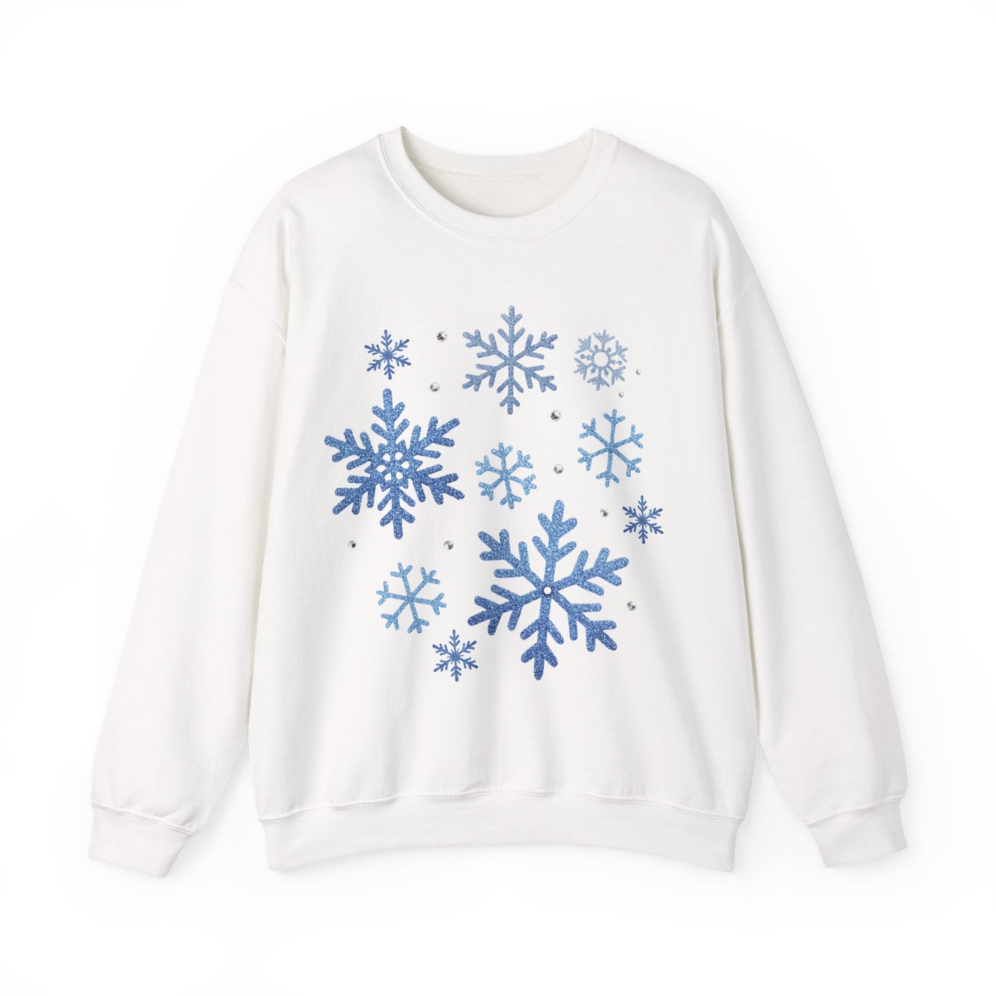 Winter Magic Crewneck | Glitter-Print Snowflake Women’s Sweatshirt