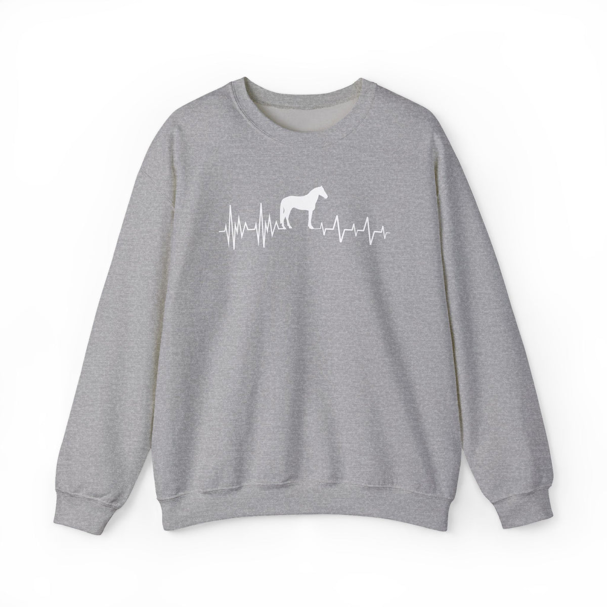 Regulated by Horses Heartbeat Crewneck Sweatshirt – Equine Therapy Inspired Horse Lover Gift