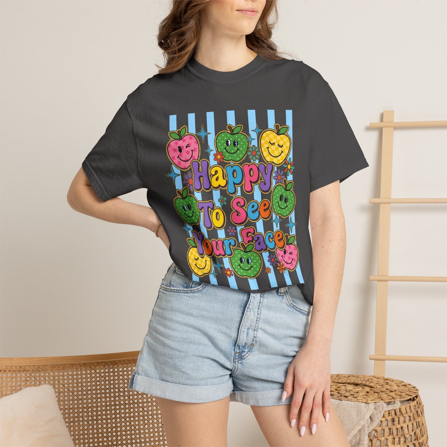 Happy To See Your Face Teacher Shirt |  Retro Comfort Colors Back to School Shirt
