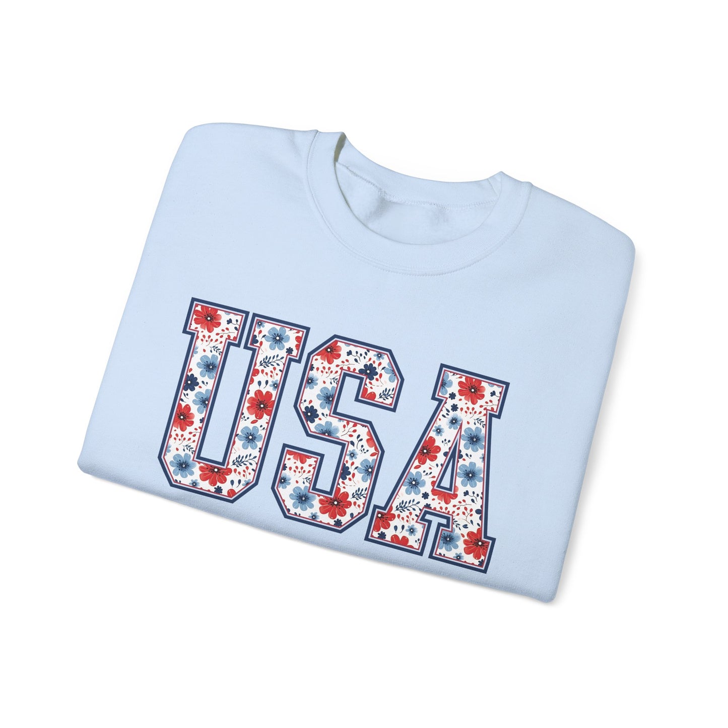 Floral USA  Vintage Americana Crewneck